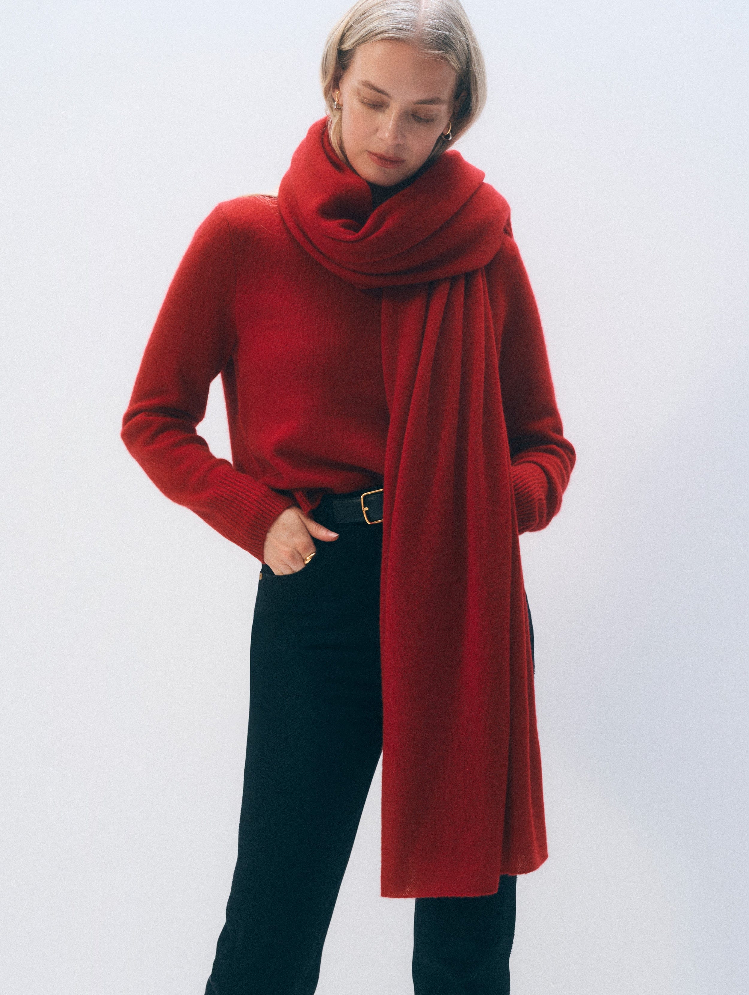Cashmere Travel Wrap | Deep Crimson
