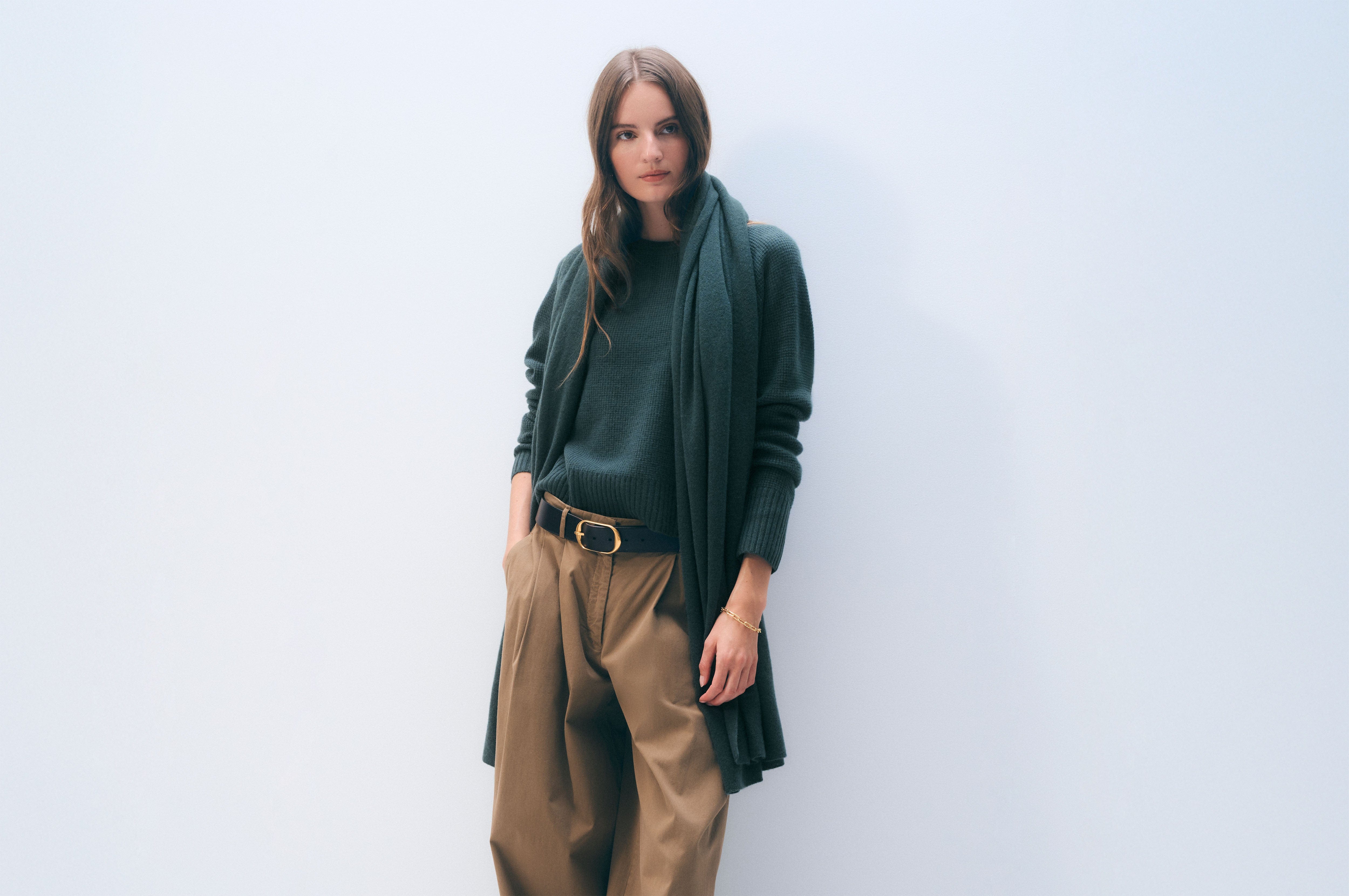 Cashmere Travel Wrap | Juniper Green