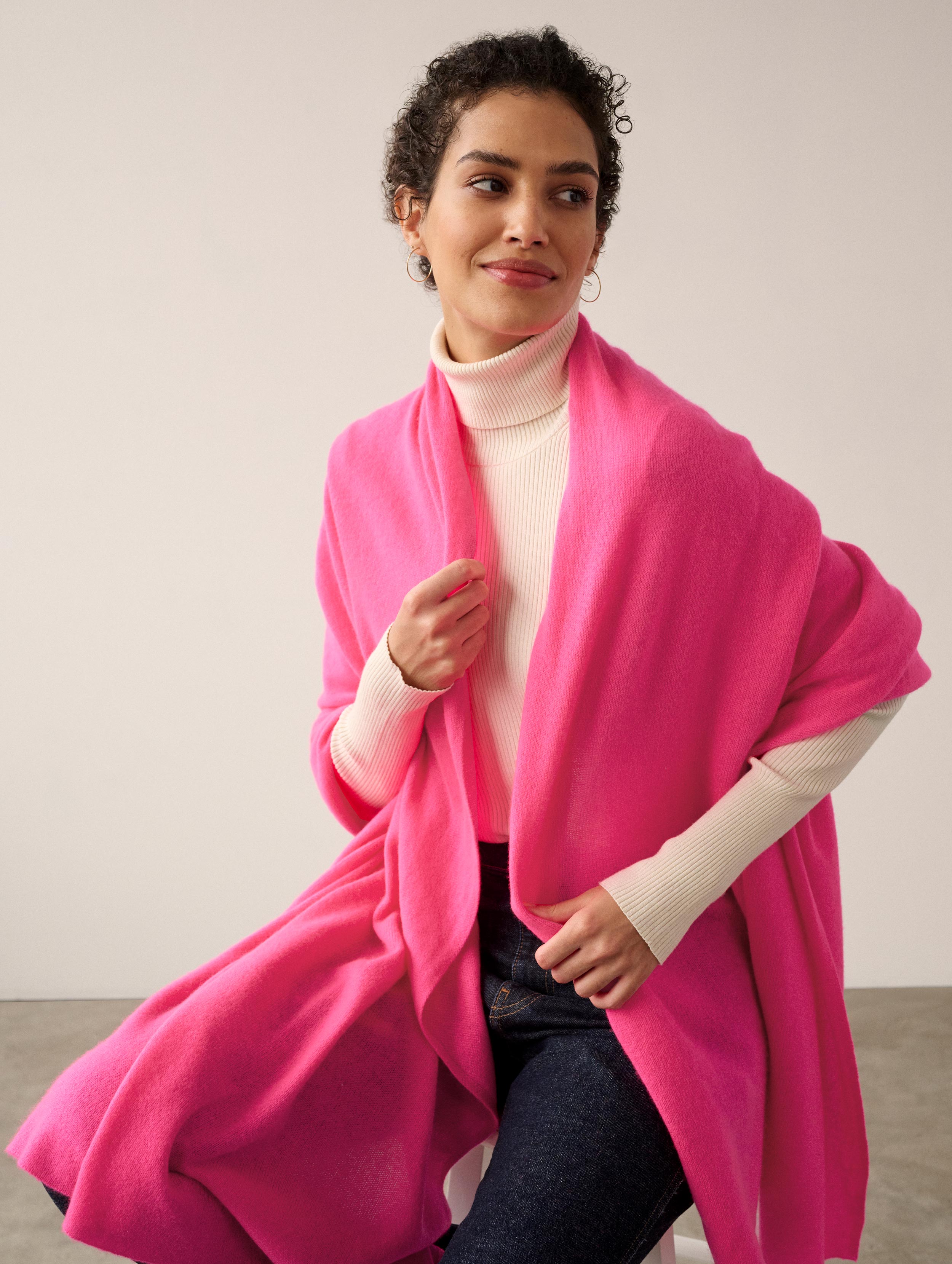 Cashmere Travel Wrap | Neon Pink Sunrise