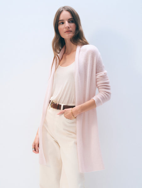Cashmere Trapeze Cardigan | Pink Sand