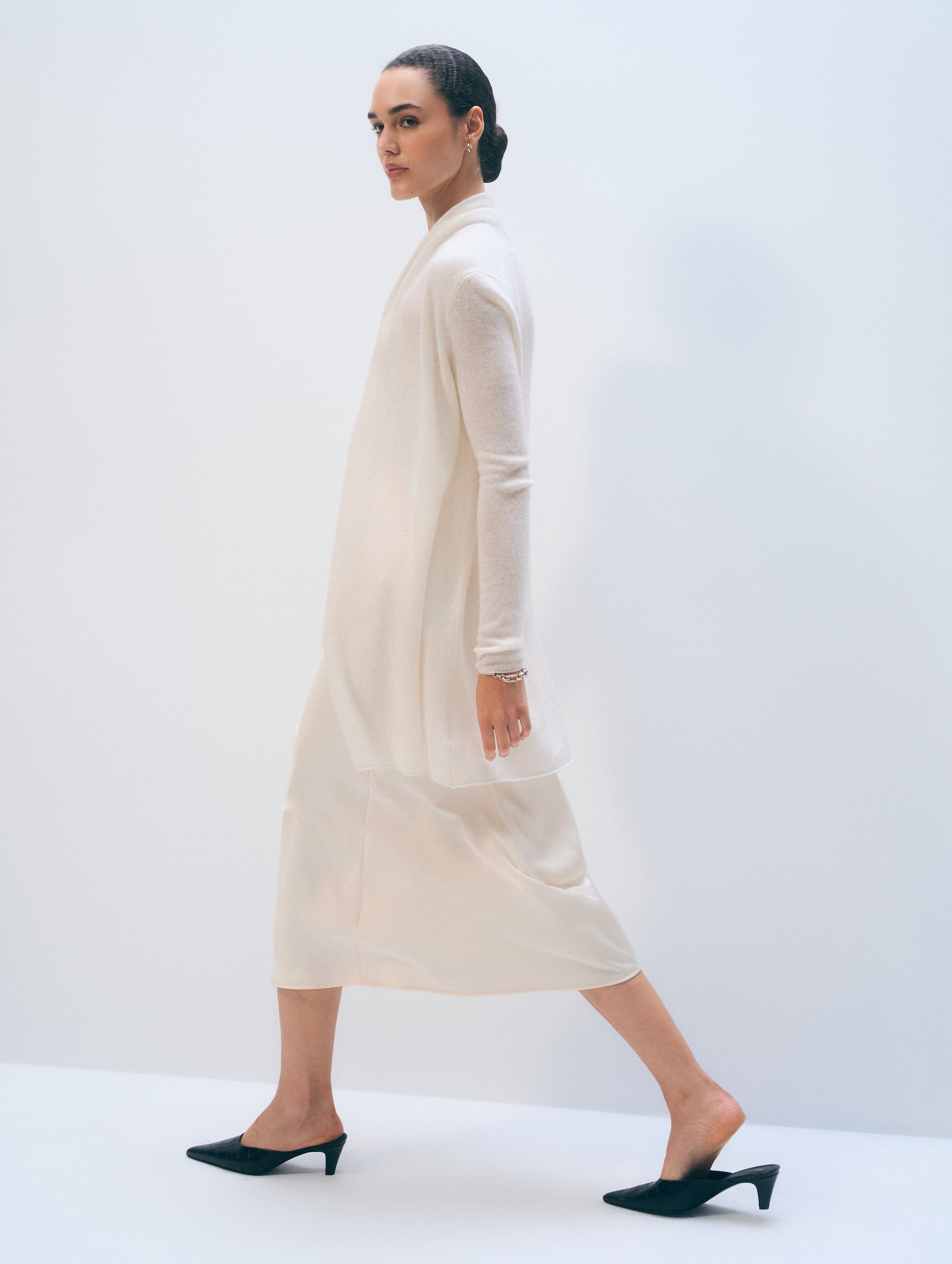 Cashmere Trapeze Cardigan | Soft White