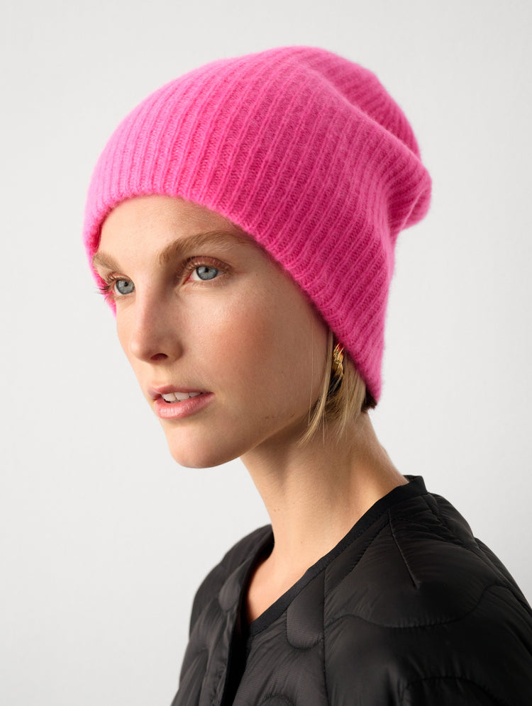Cashmere Plush Rib Beanie