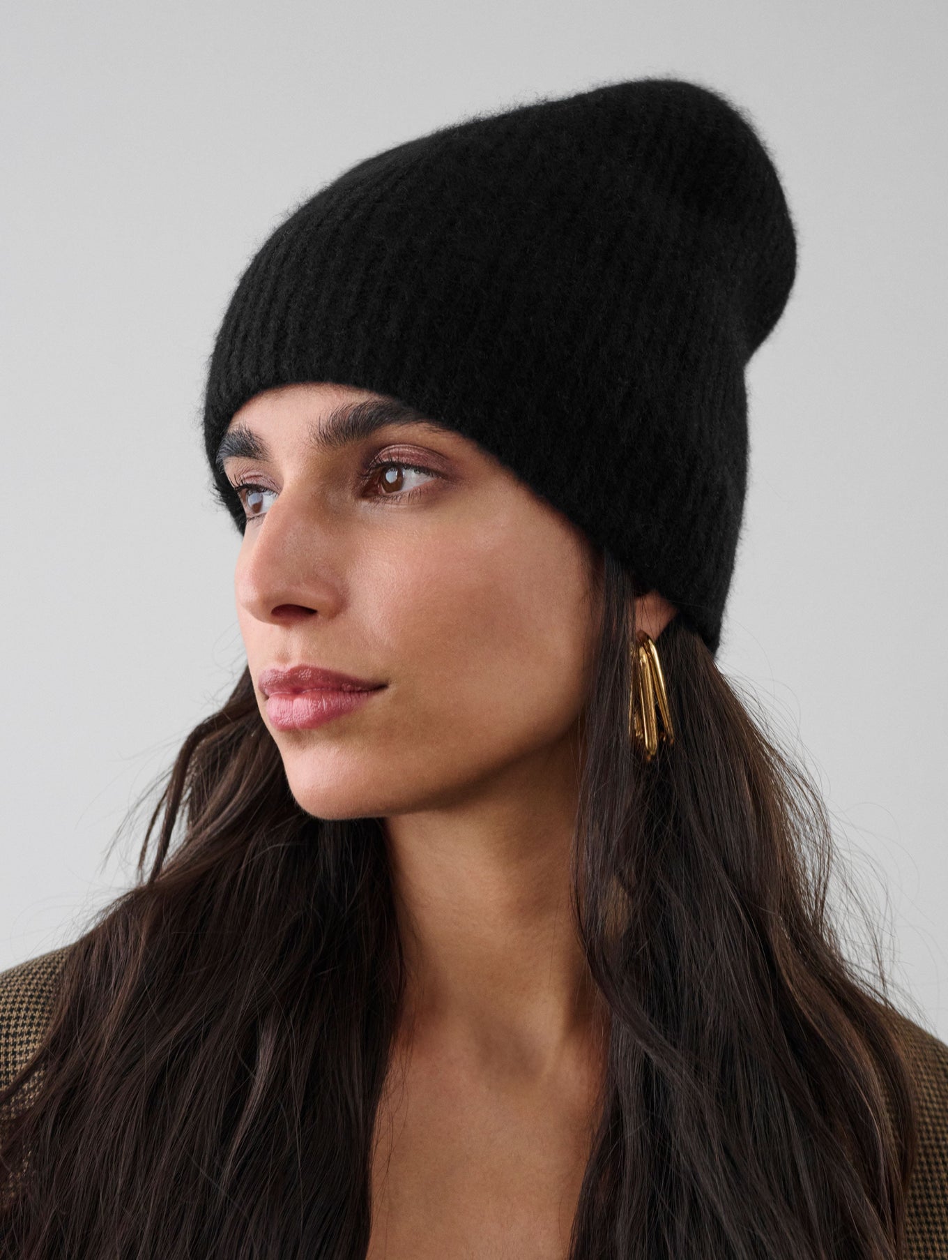 Cashmere Plush Rib Beanie