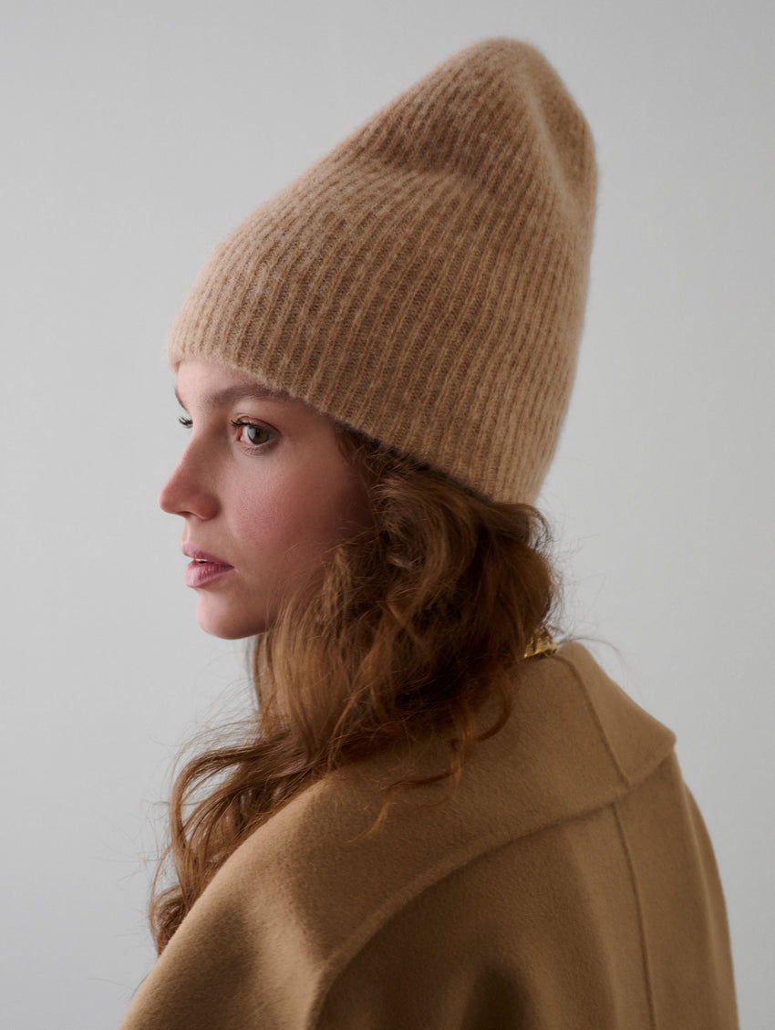 Cashmere Plush Rib Beanie