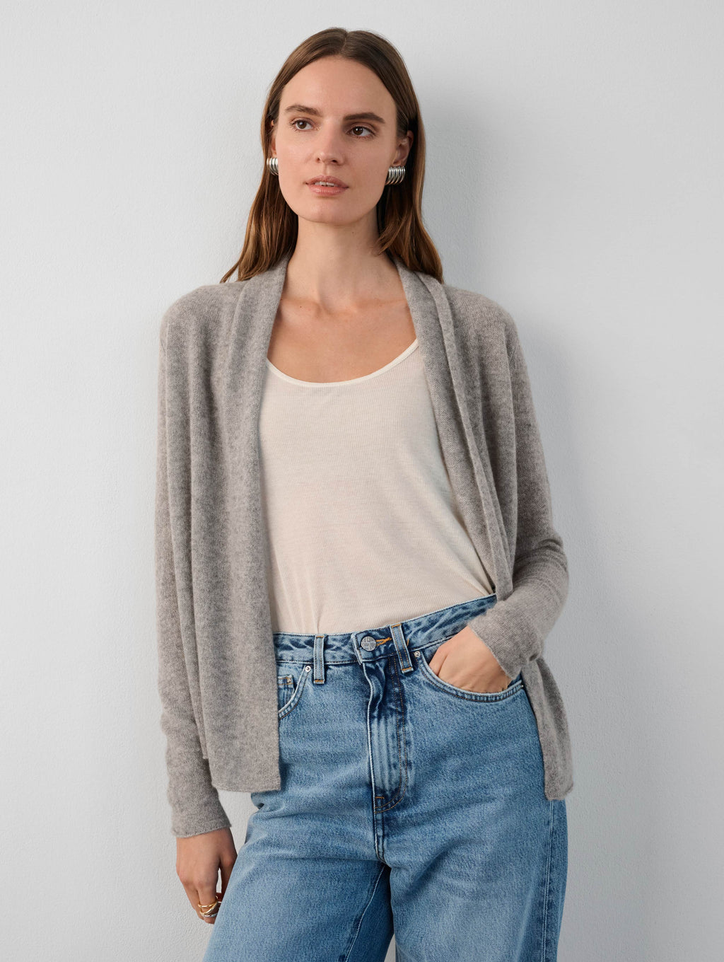 Heather Grey Essential Cashmere Cardigan