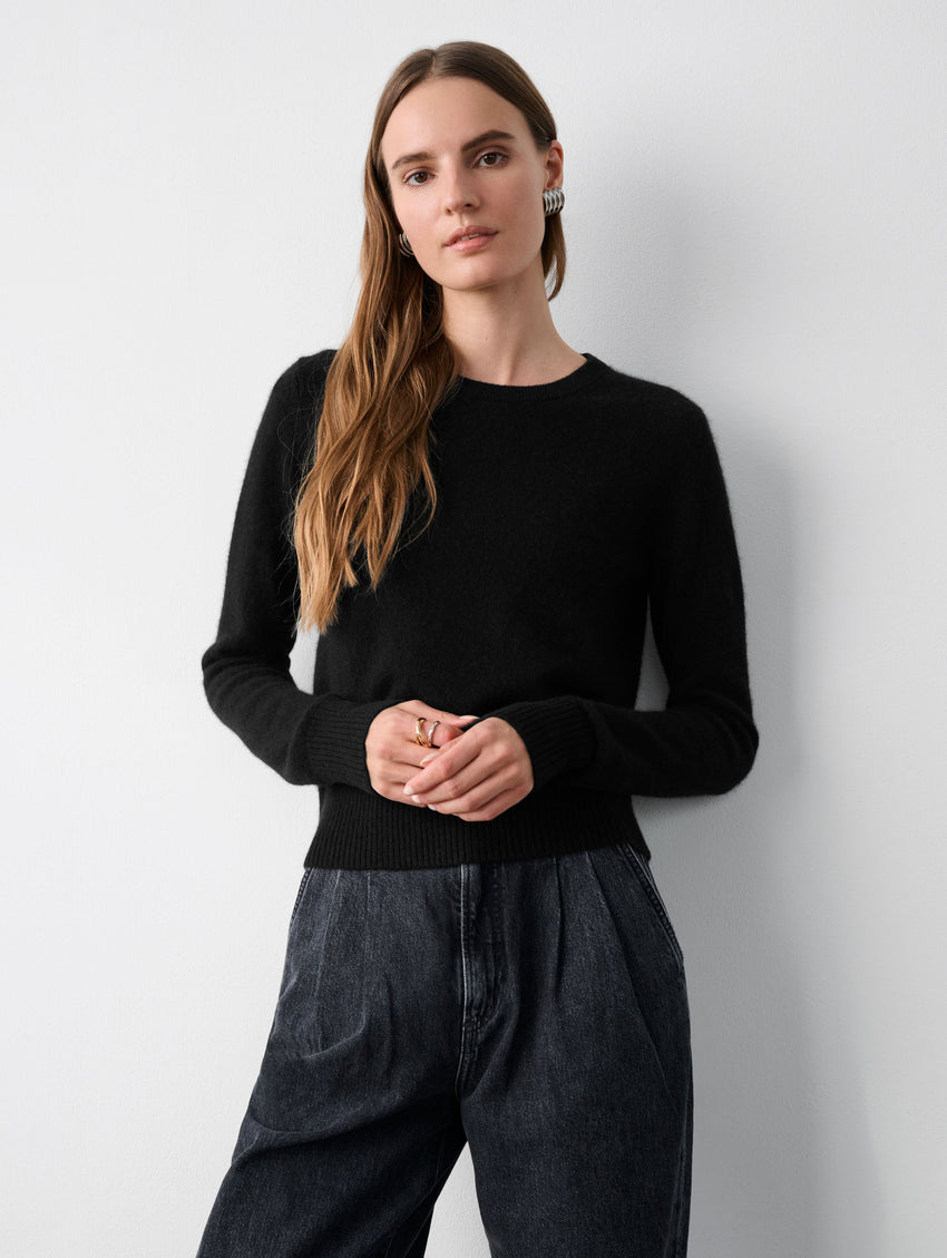 Cashmere Shrunken Crewneck