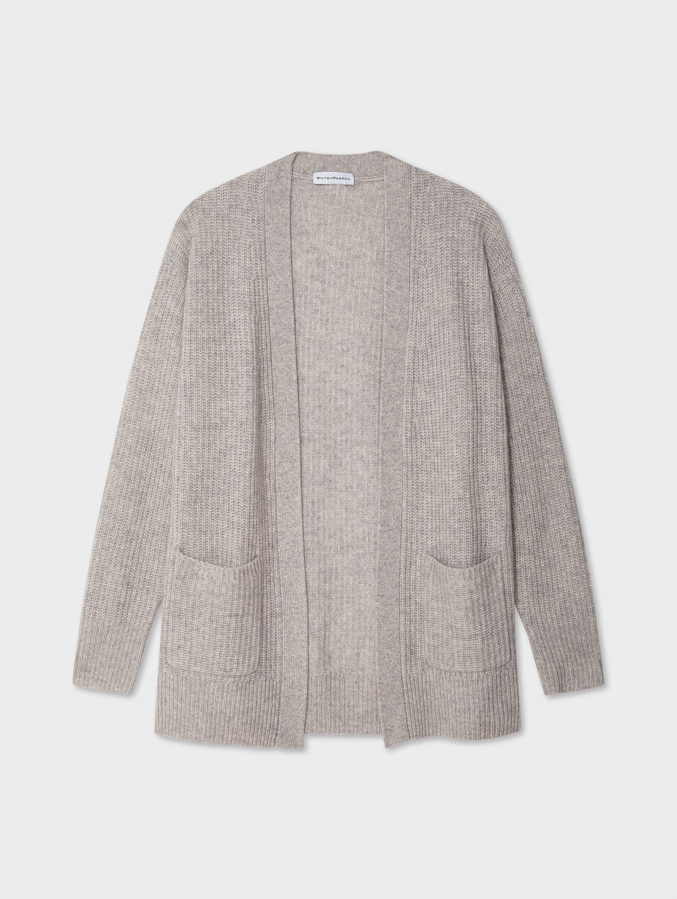 Cashmere Ribbed Patch Pocket Cardigan