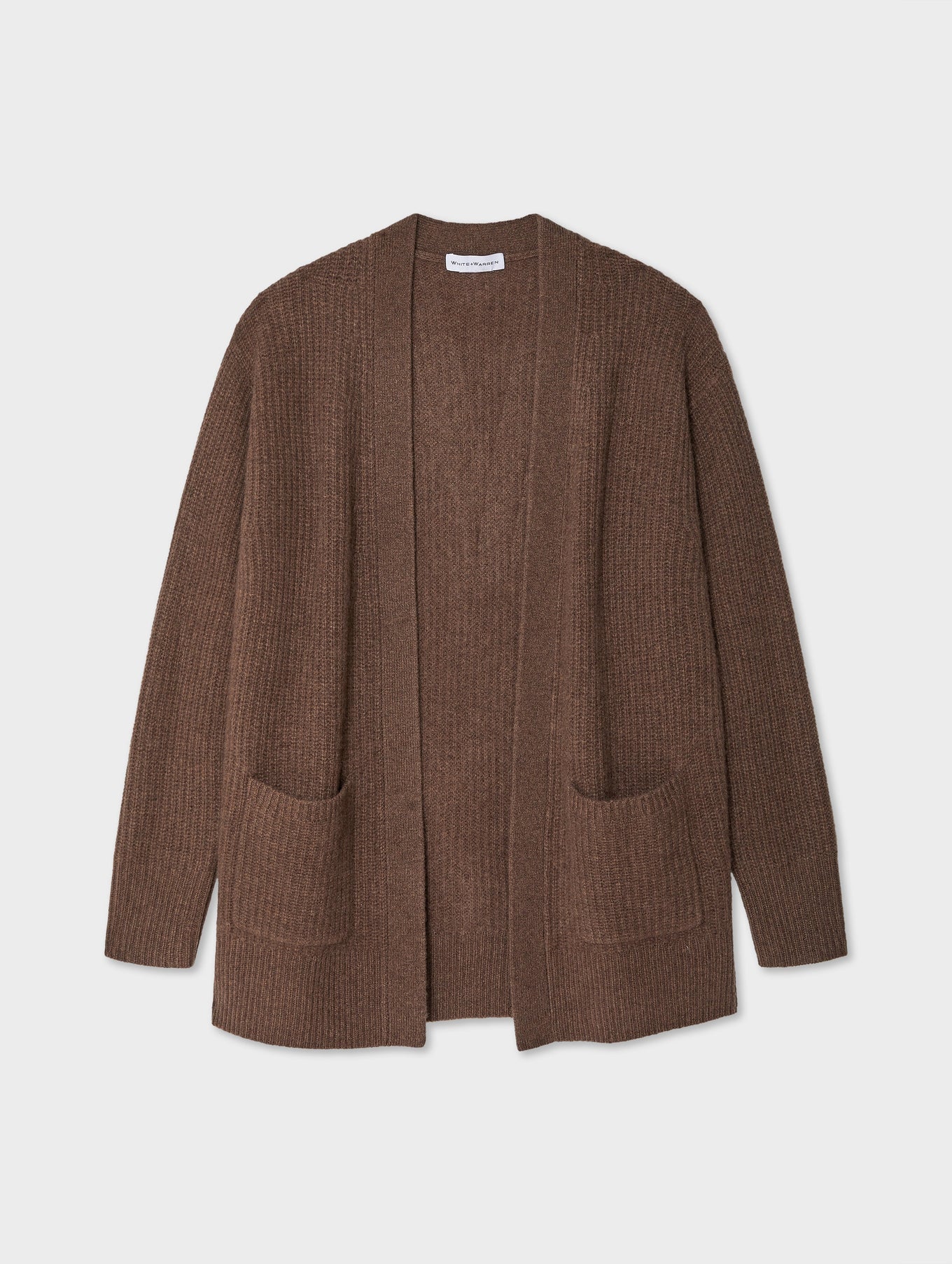 Cashmere Ribbed Patch Pocket Cardigan