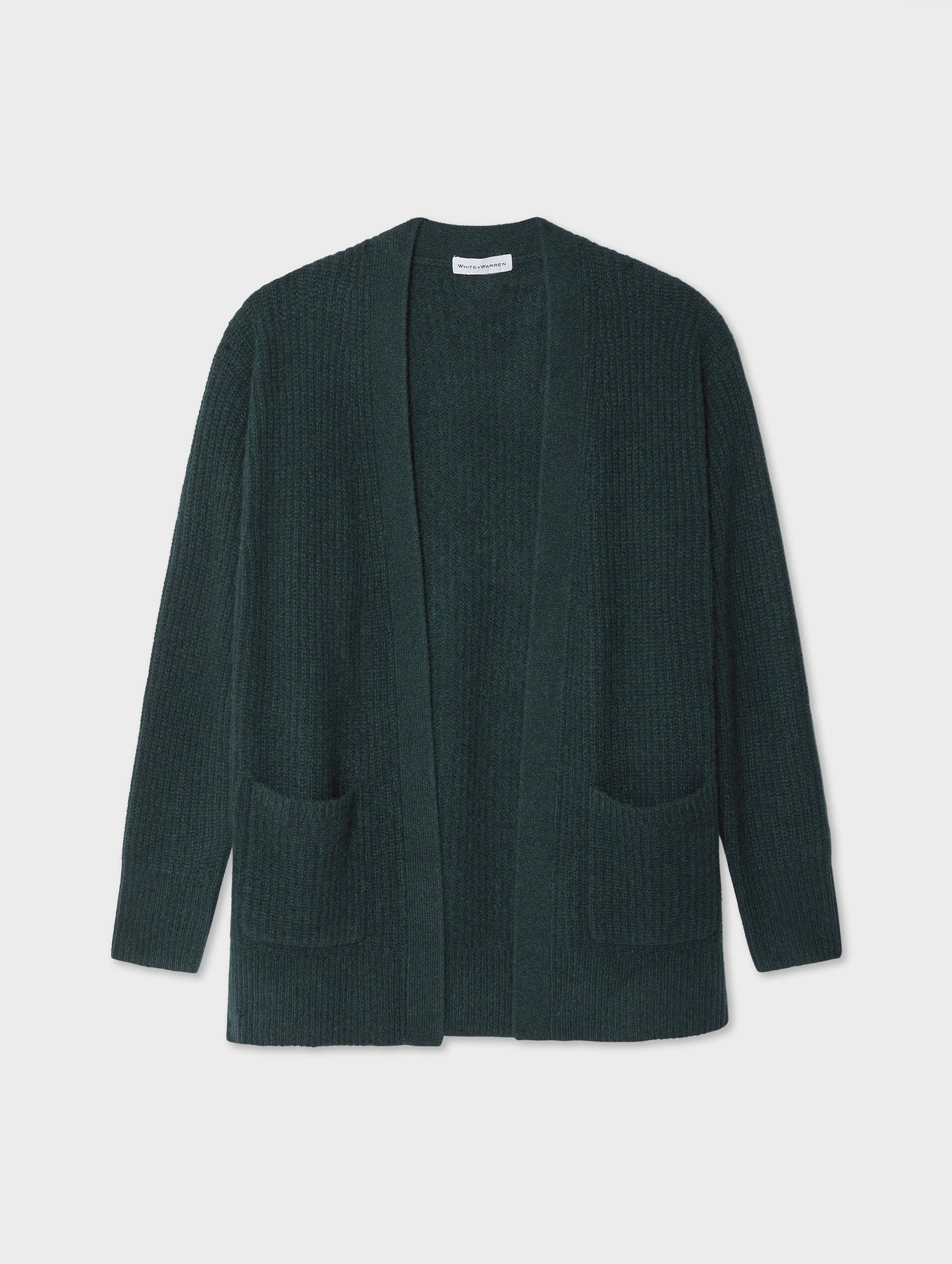 Cashmere Ribbed Patch Pocket Cardigan