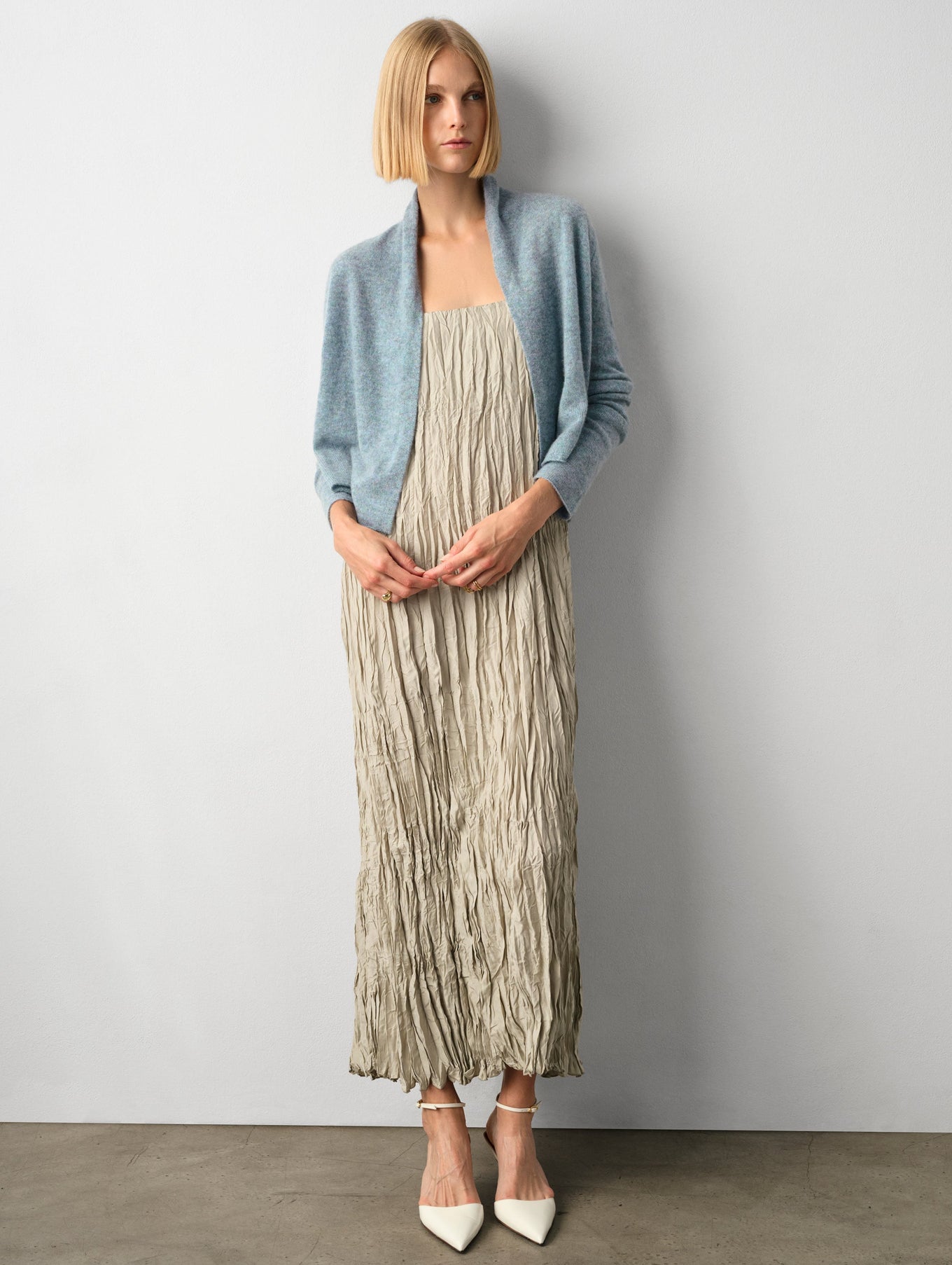 Cashmere Cropped Trapeze Cardigan