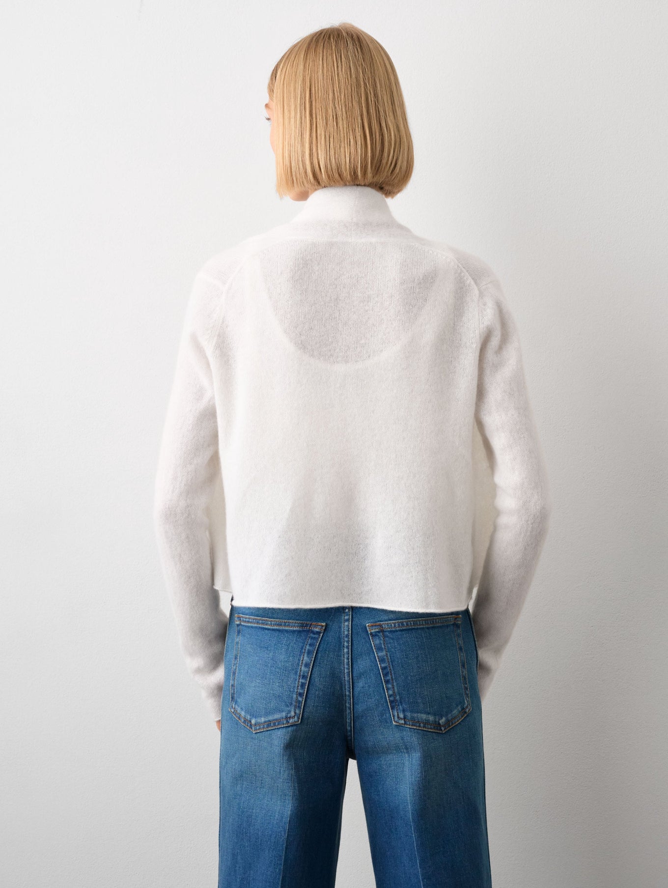 Cashmere Cropped Trapeze Cardigan