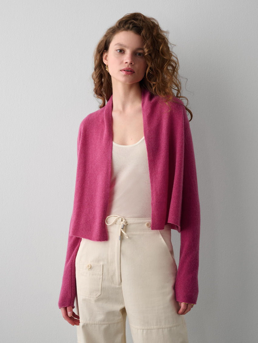 Cashmere Cropped Trapeze Cardigan