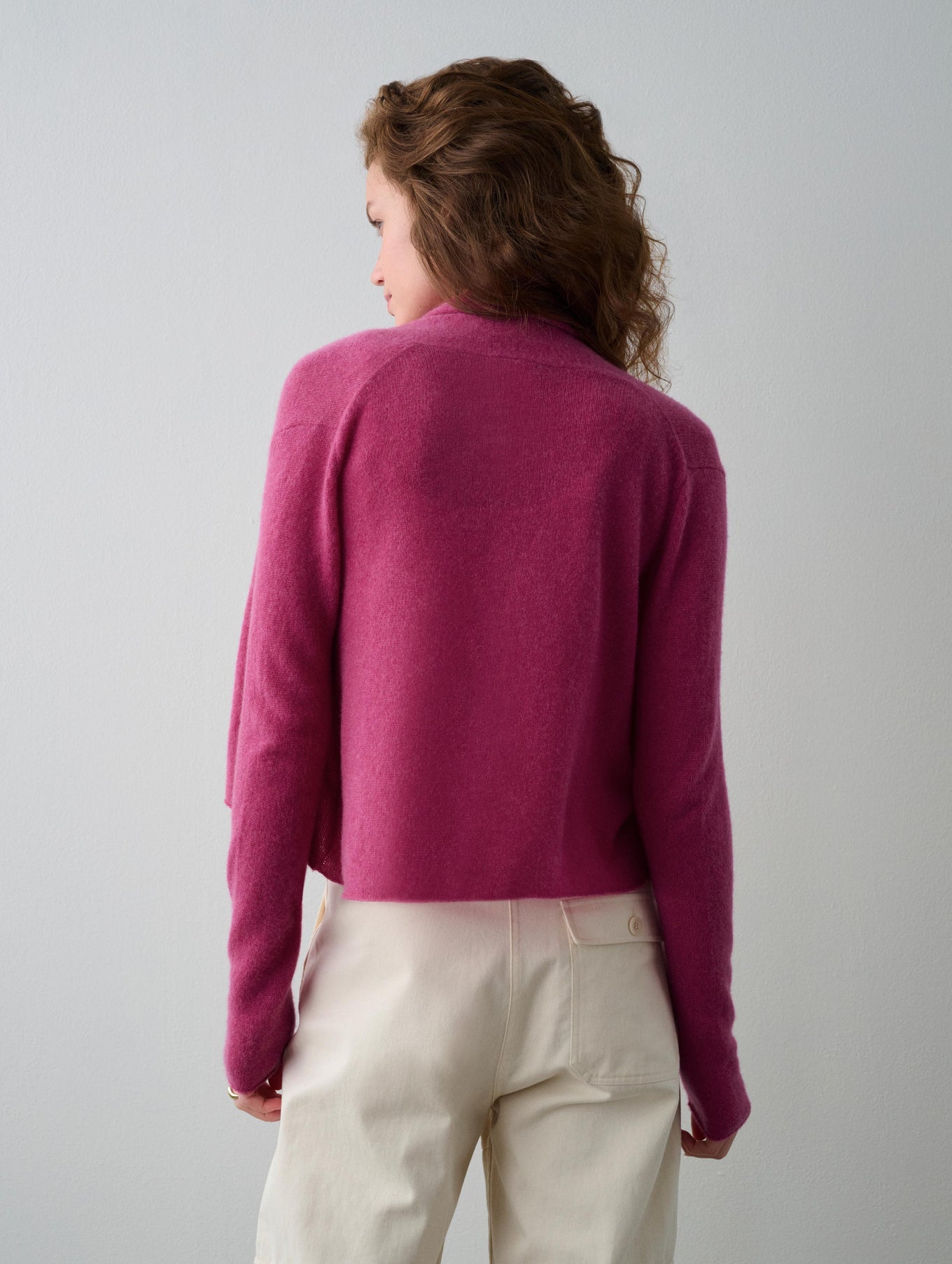 Cashmere Cropped Trapeze Cardigan