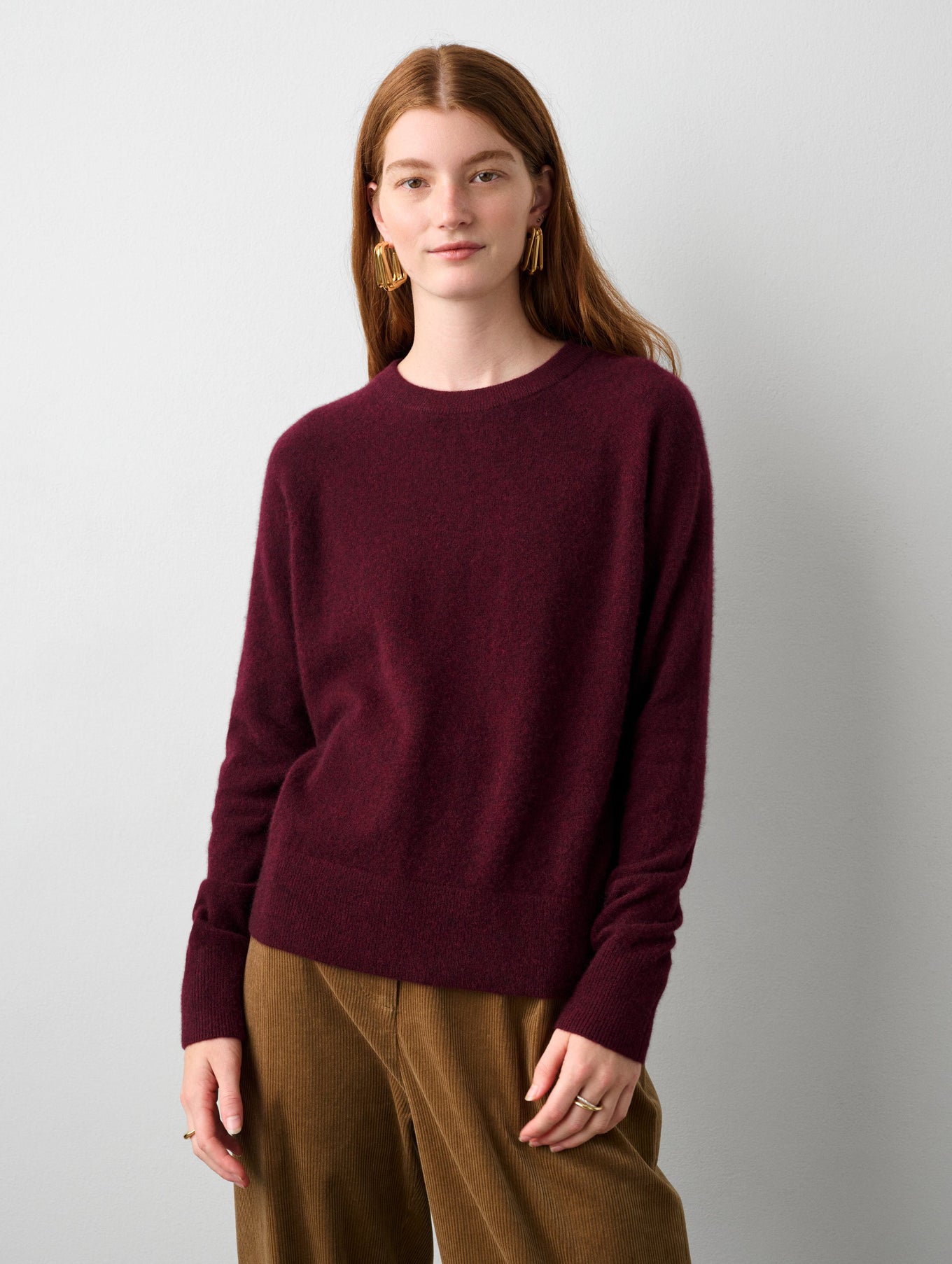 Cashmere Rib Trim Sweatshirt