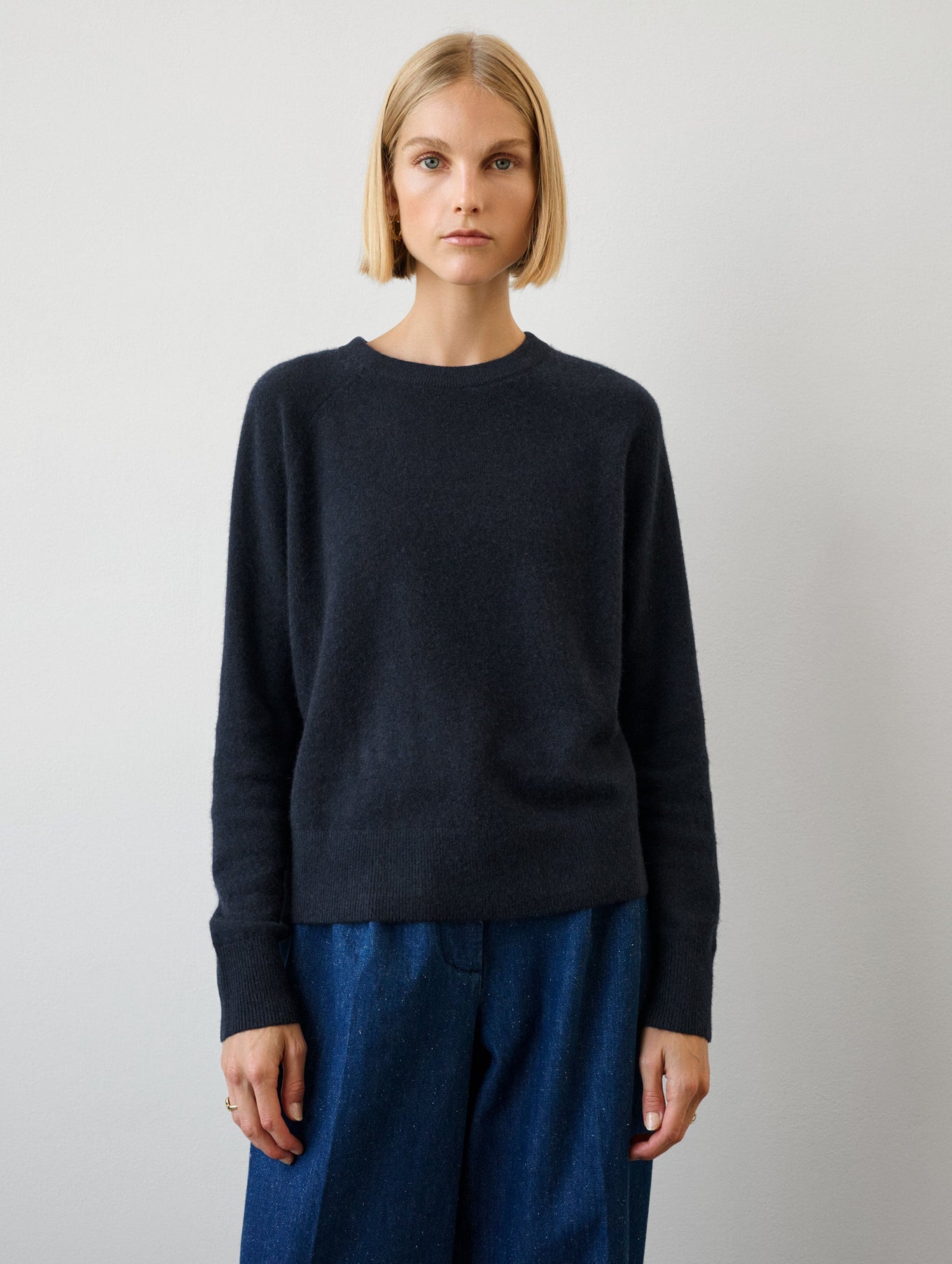 Cashmere Rib Trim Sweatshirt