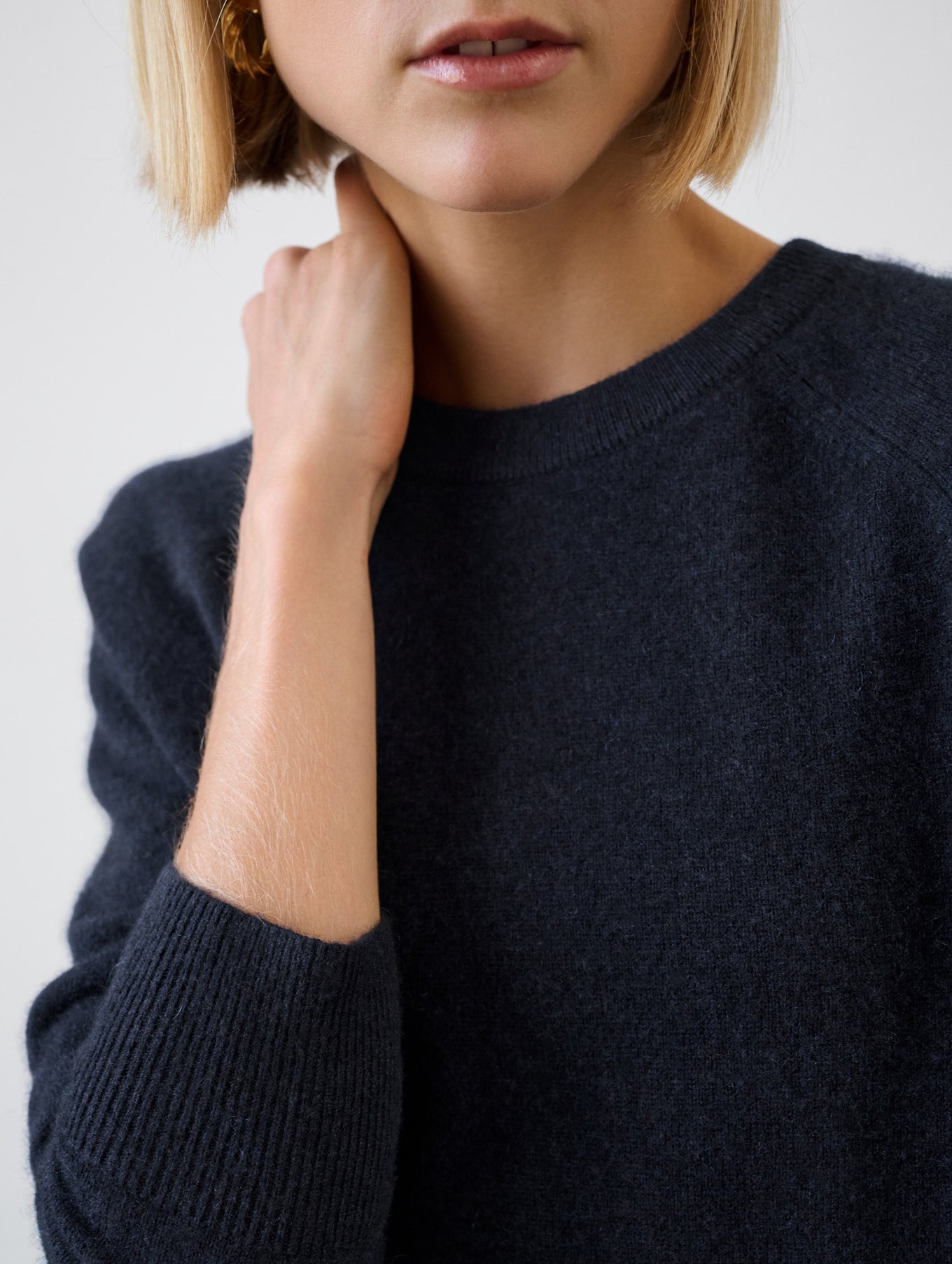 Cashmere Rib Trim Sweatshirt