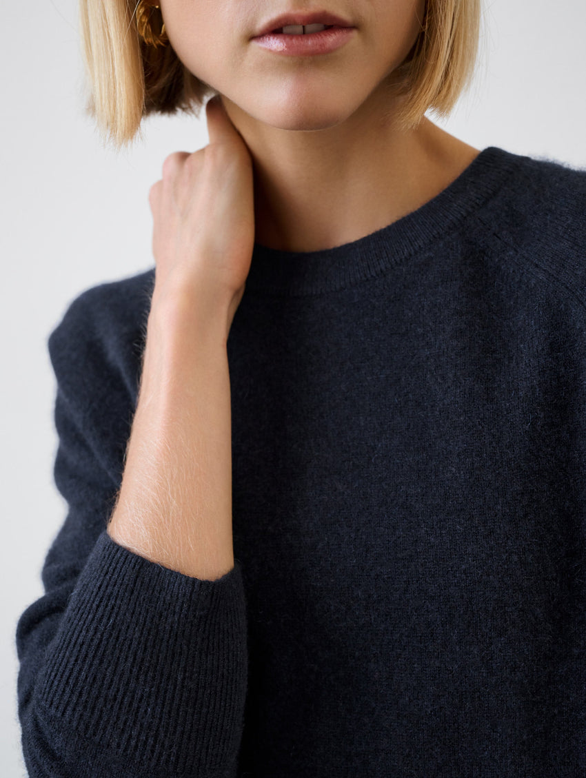 Cashmere Rib Trim Sweatshirt