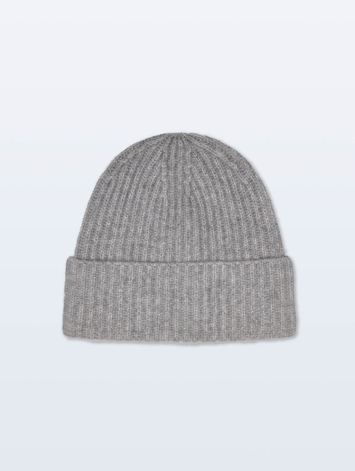 Cashmere Luxe Ribbed Beanie | Grey Heather