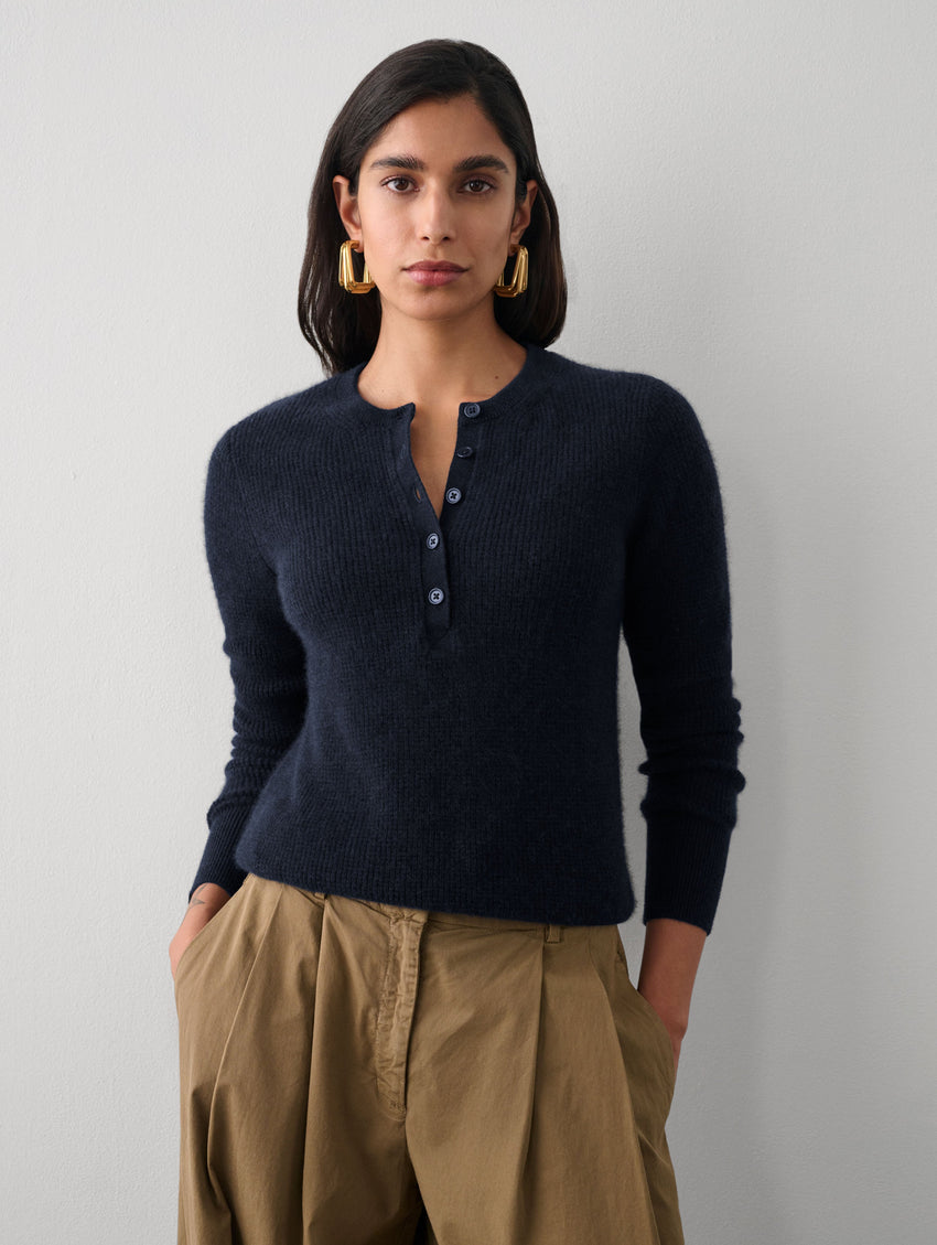 Cashmere Waffle Henley