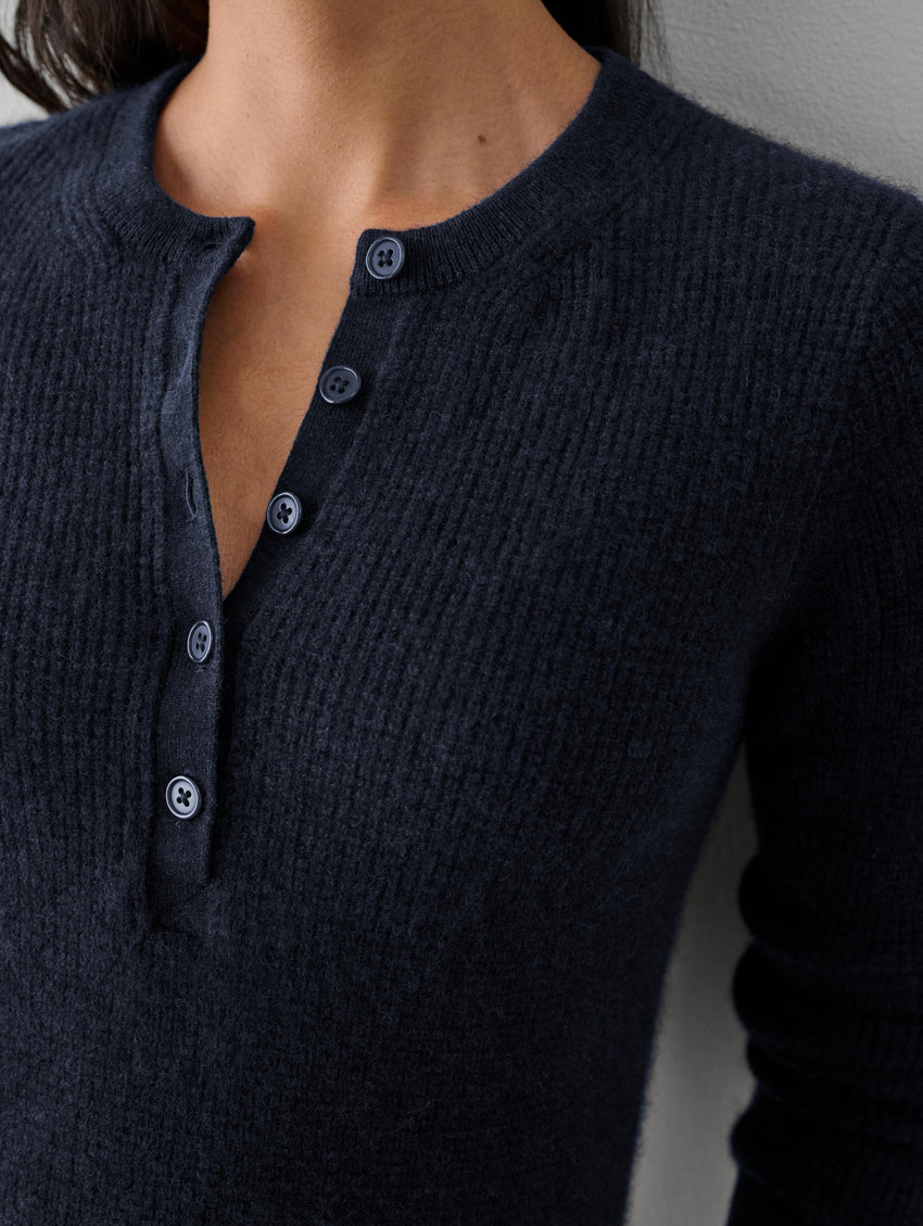 Cashmere Waffle Henley