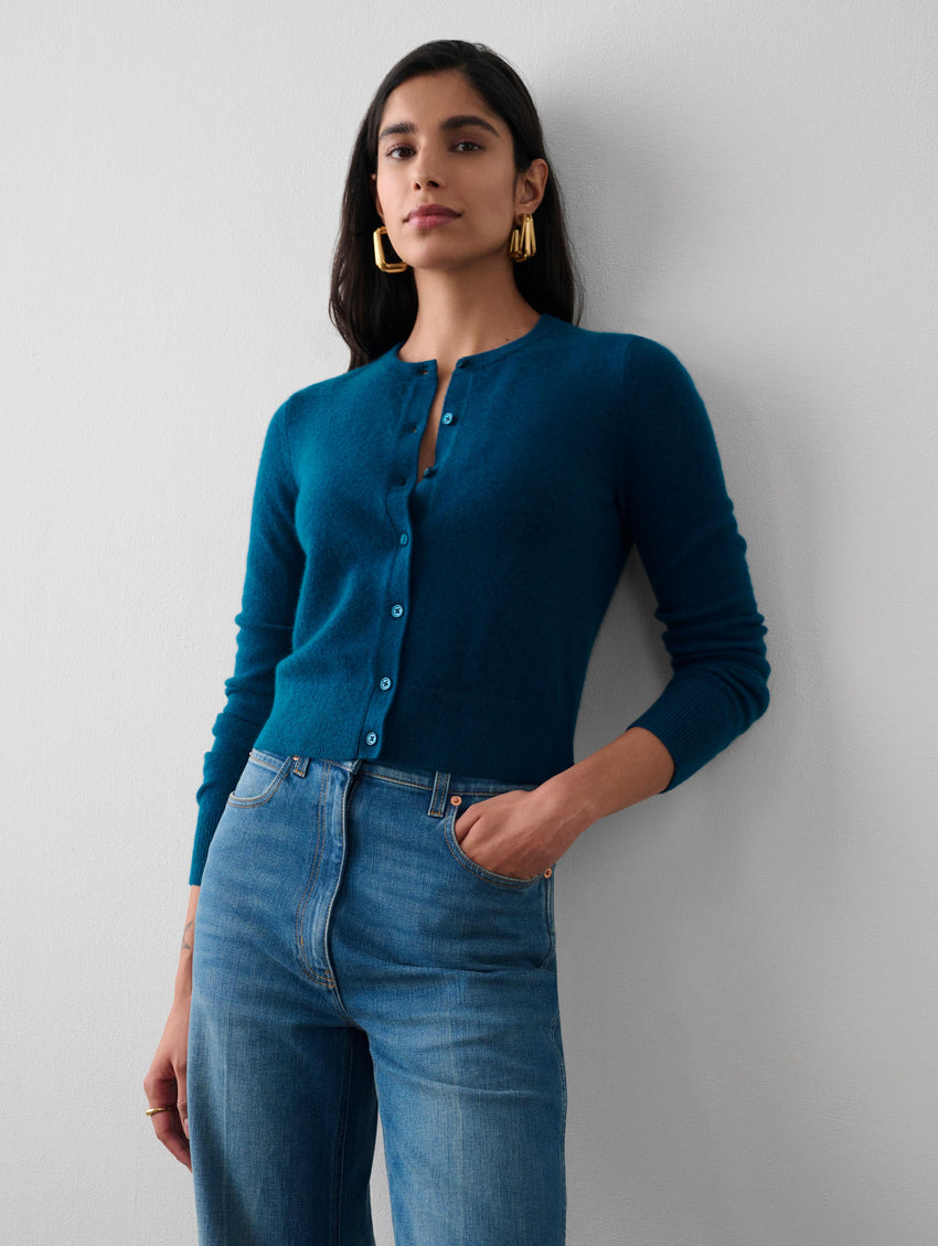 Essential Cashmere Crewneck Cardigan