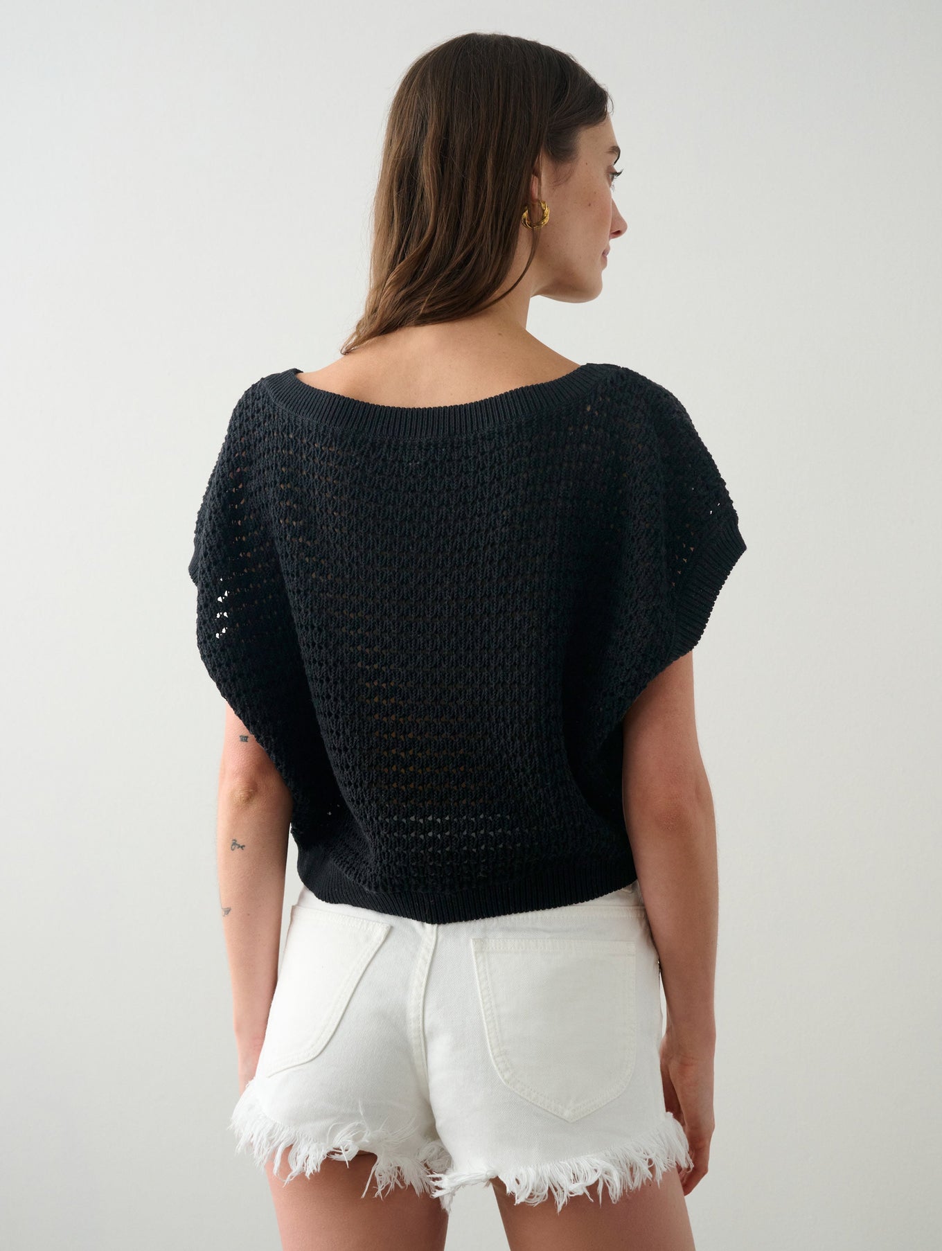 Mercerized Cotton Mesh Top