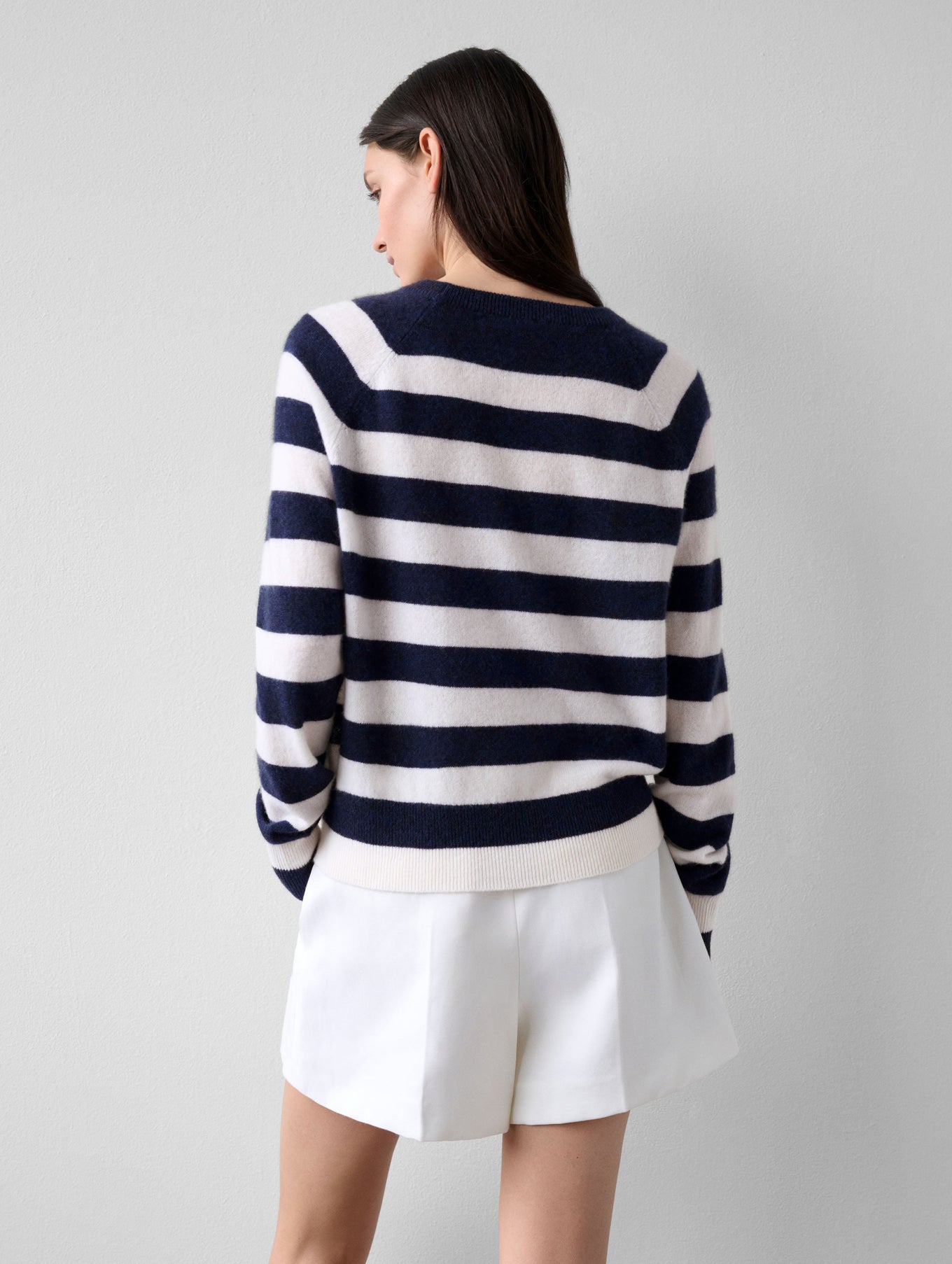 Cashmere Sailboat Stripe Crewneck