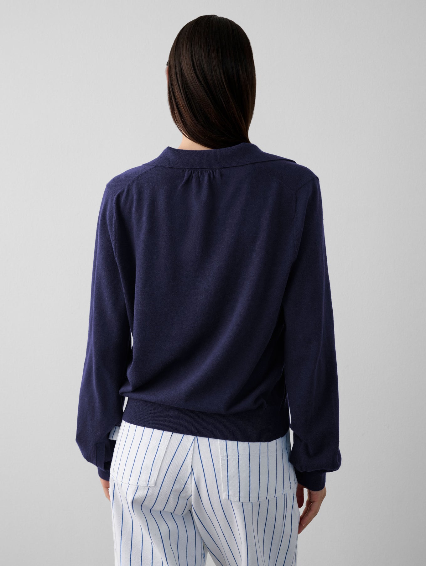 Cotton Hemp Gauze Polo Sweater
