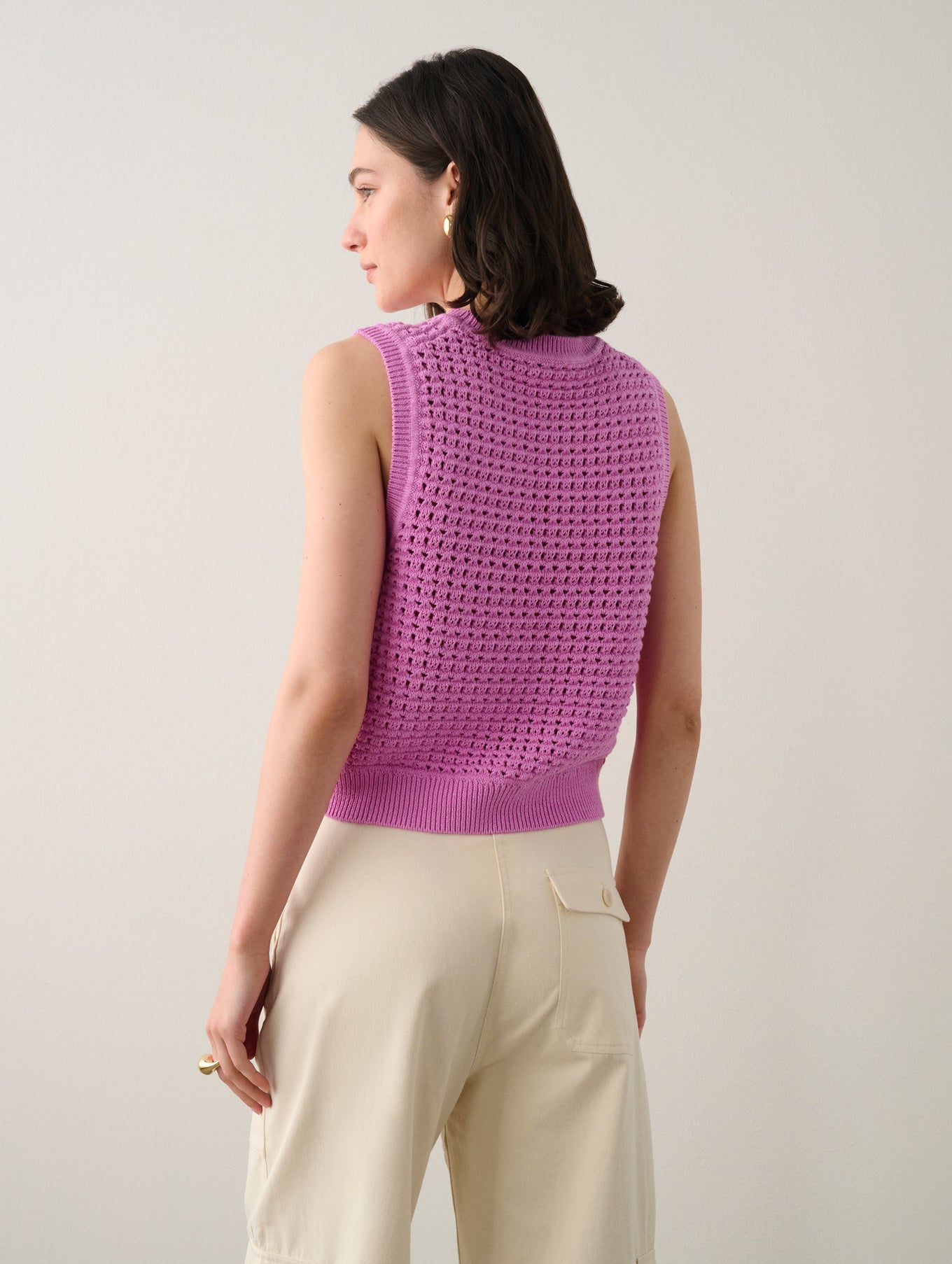 Cotton Blend Mesh Tank