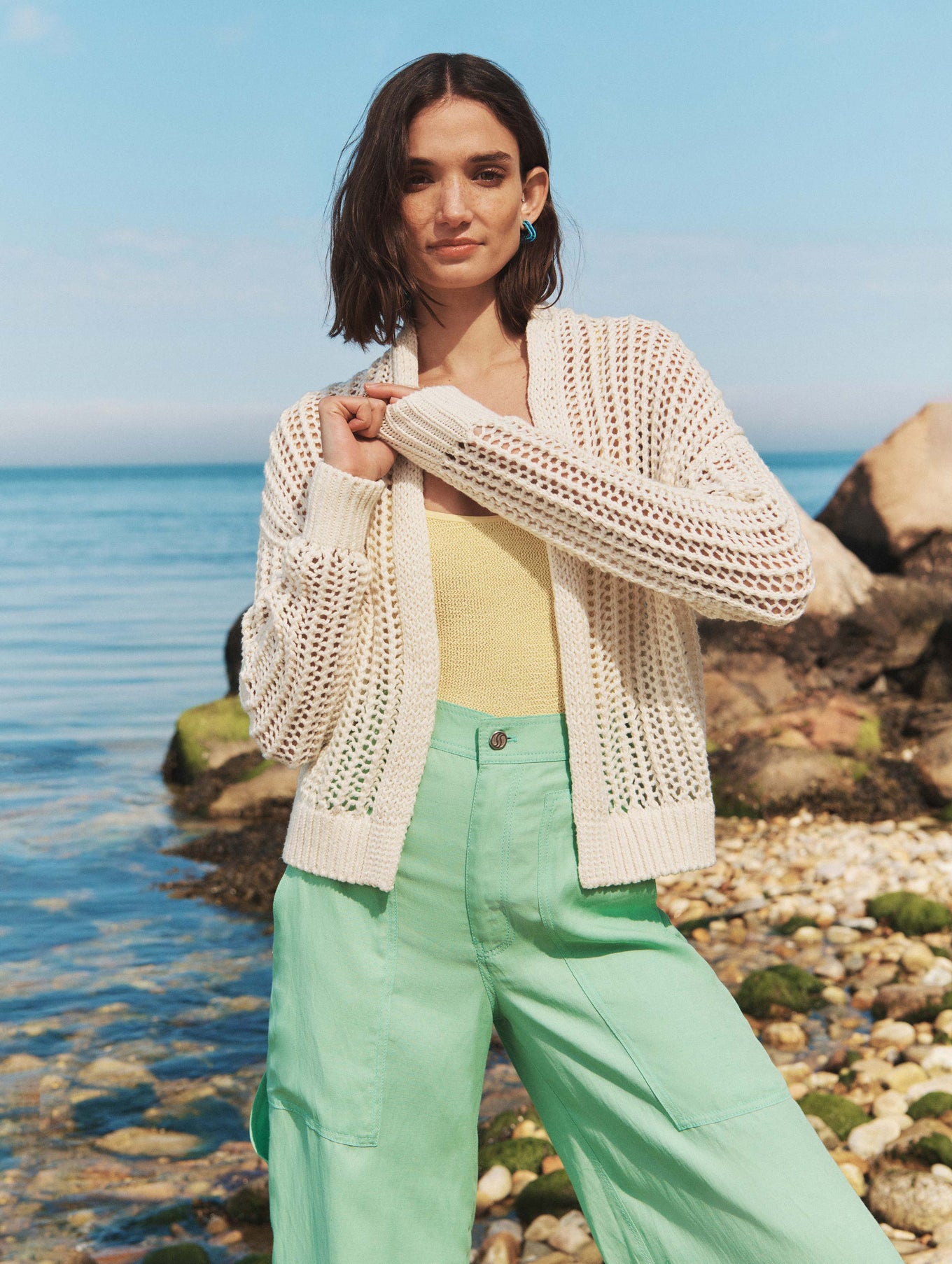Cotton Open Knit Cardigan