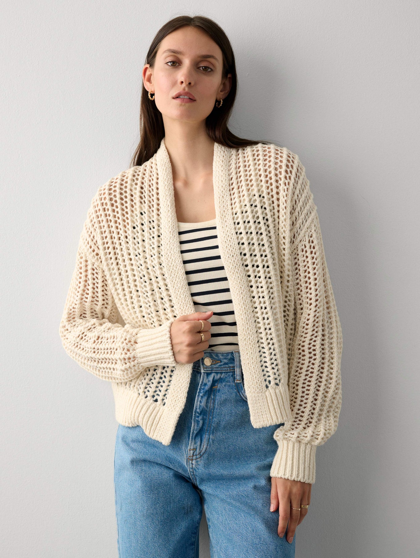 Cotton Open Knit Cardigan
