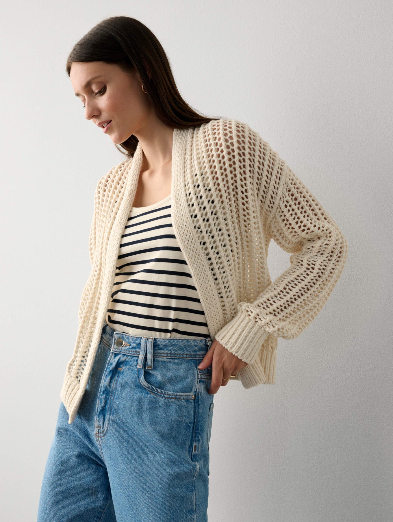 Cotton Open Knit Cardigan