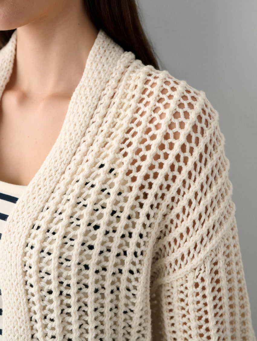 Cotton Open Knit Cardigan