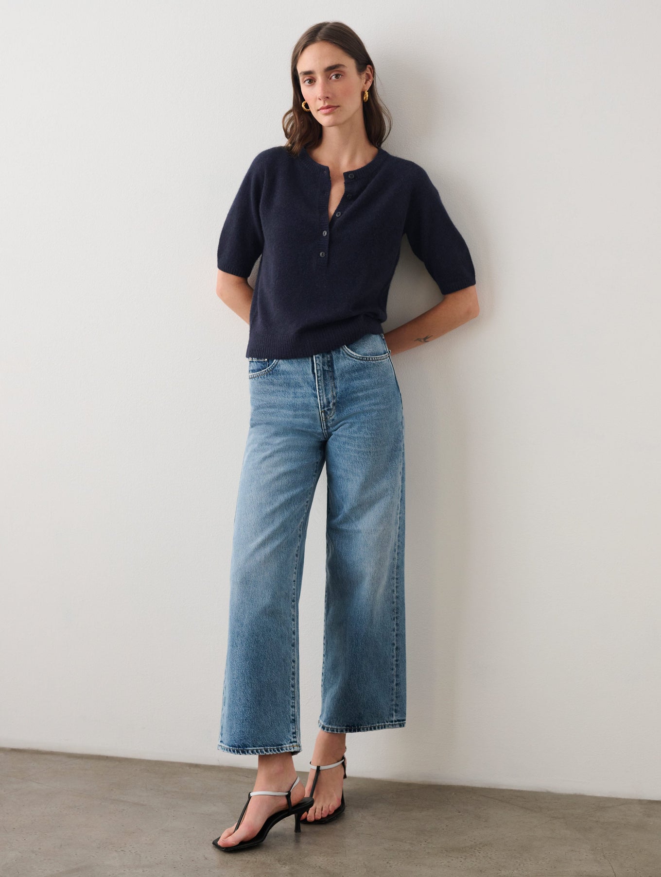 Cashmere Short Sleeve Henley