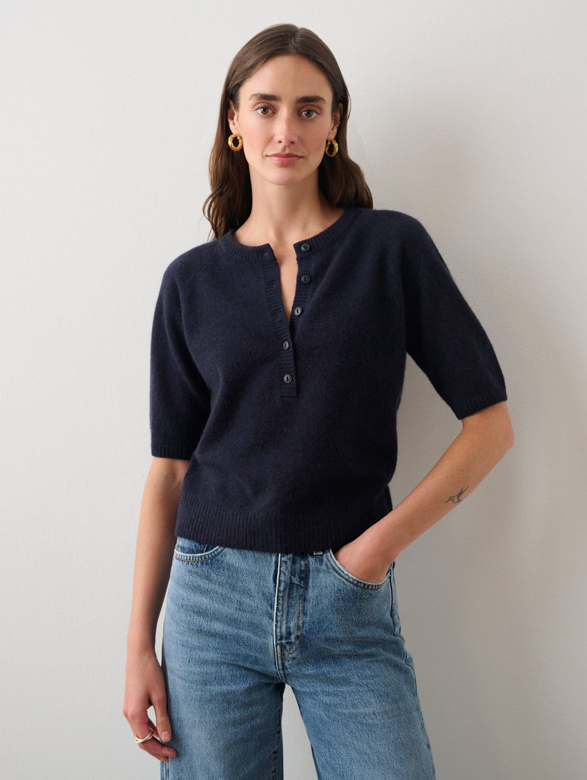 Cashmere Short Sleeve Henley