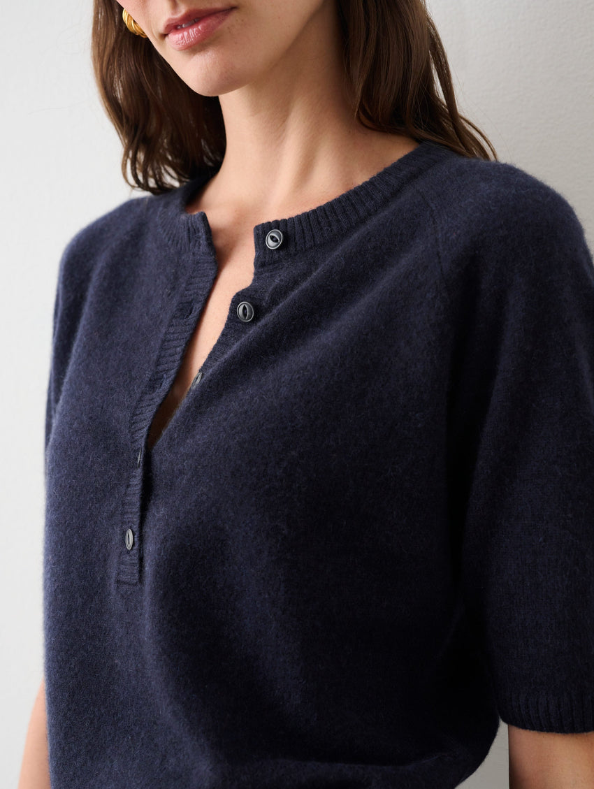 Cashmere Short Sleeve Henley