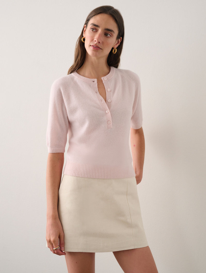 Cashmere Short Sleeve Henley