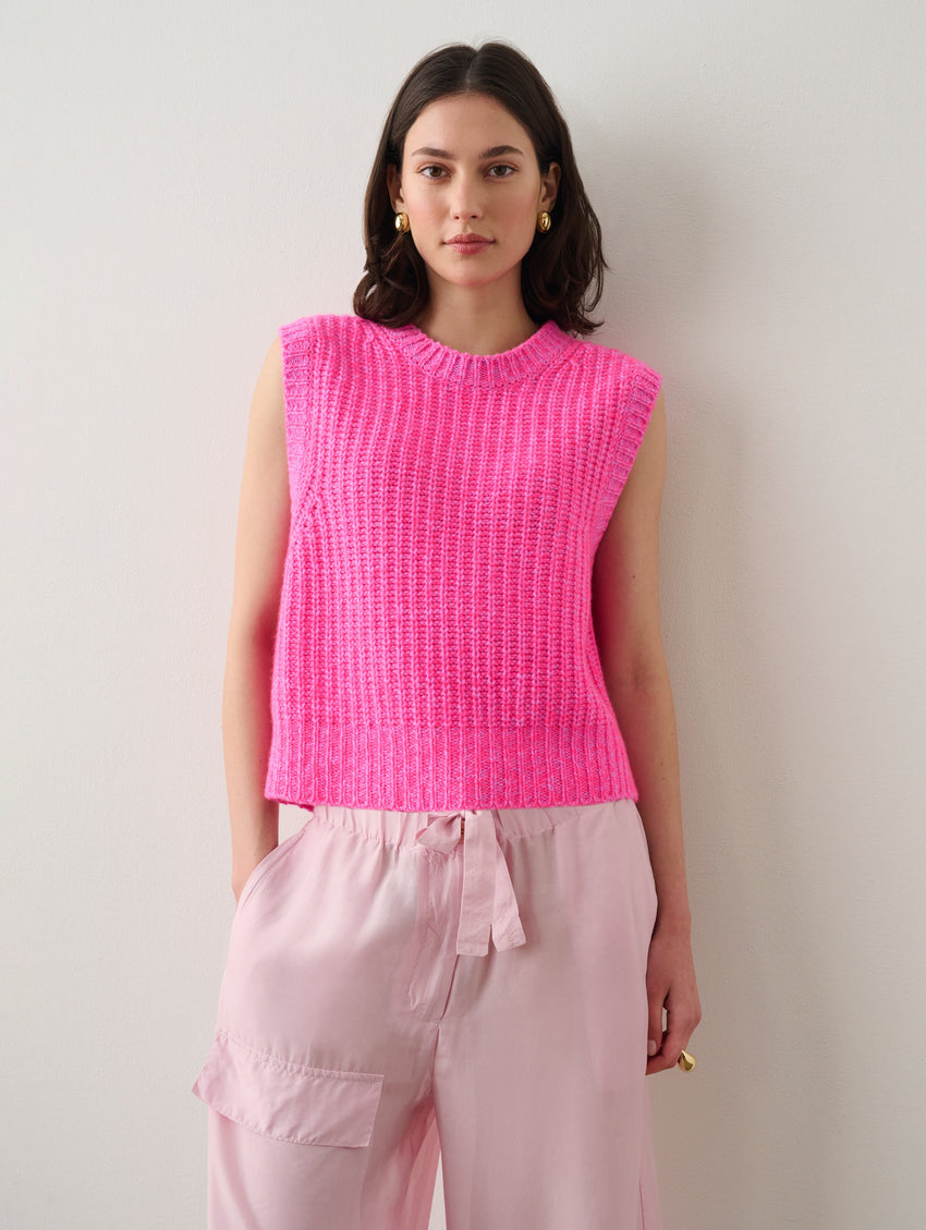 Cashmere Air Spun Ribbed Vest