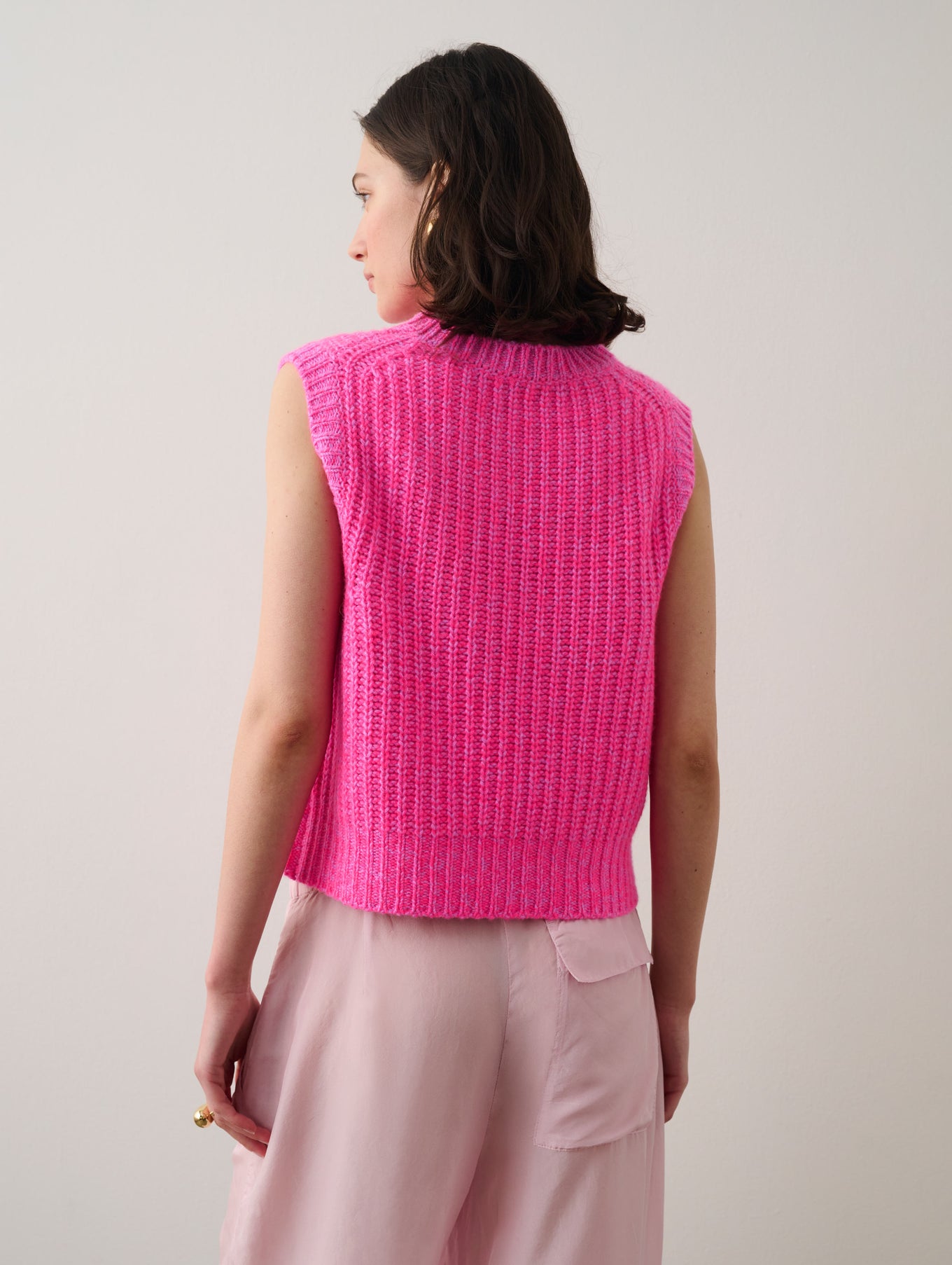 Cashmere Air Spun Ribbed Vest