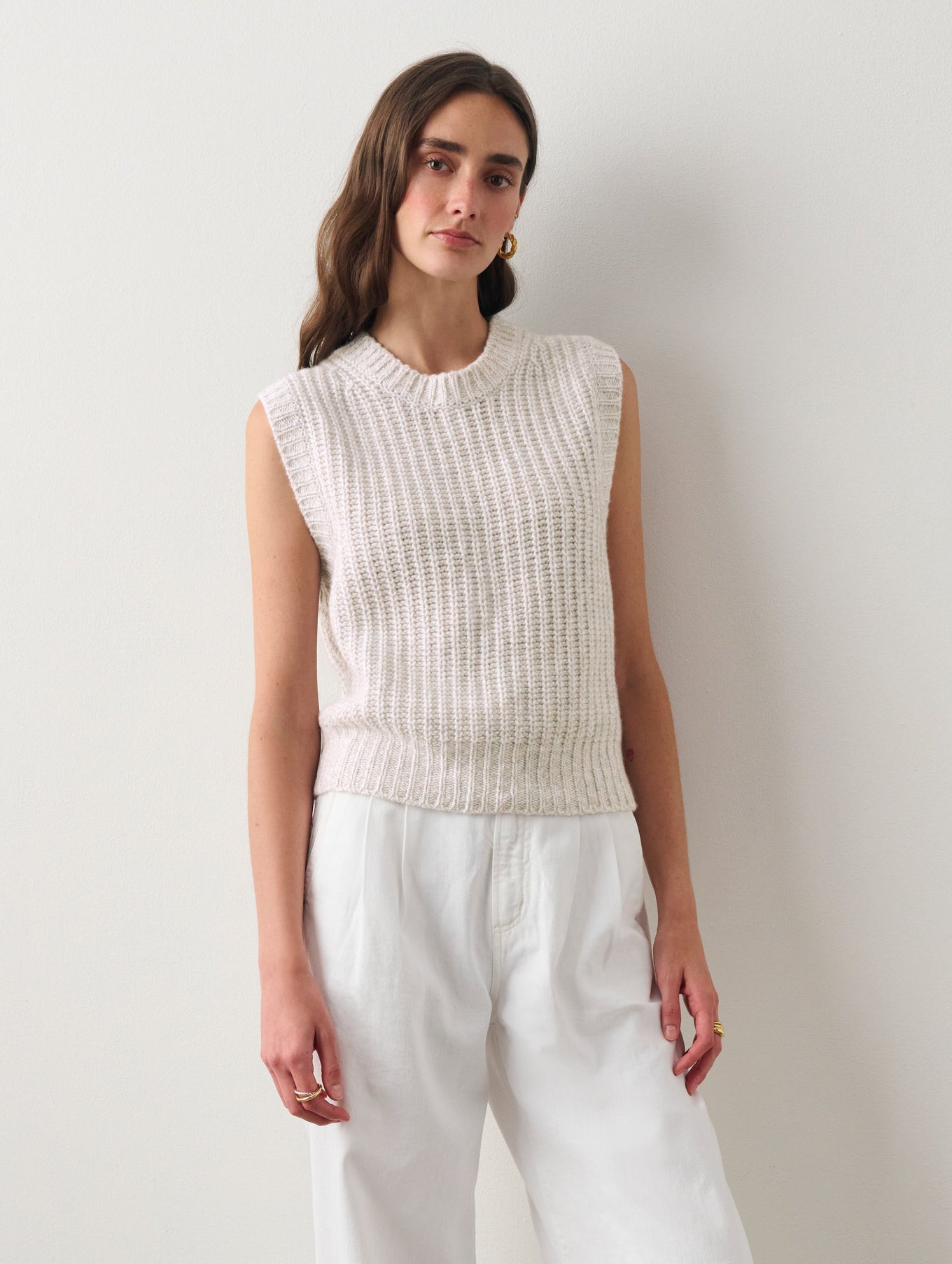 Cashmere Air Spun Ribbed Vest