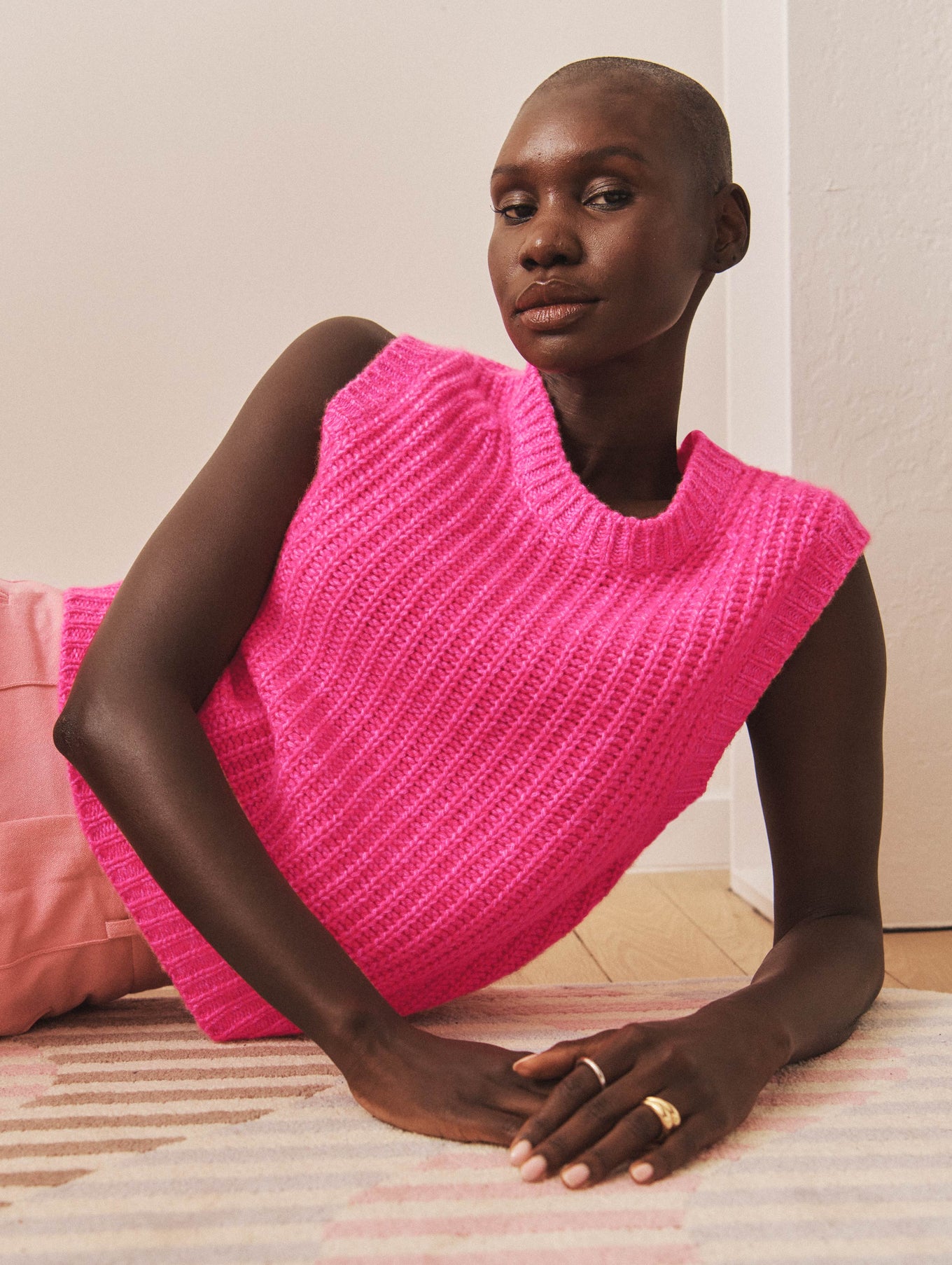 Cashmere Air Spun Ribbed Vest