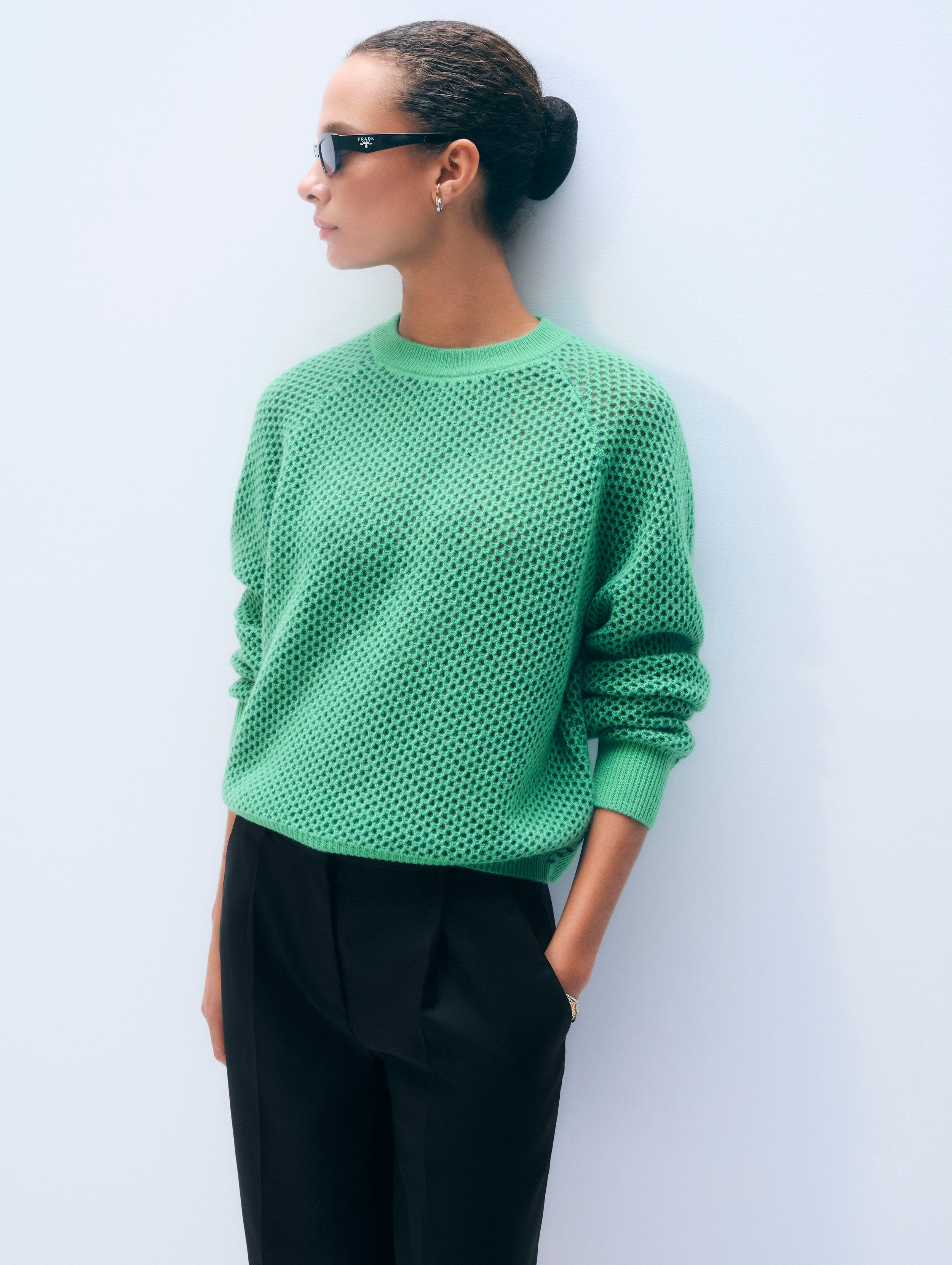 Cashmere Mesh Sweatshirt | Retro Green / Ivy Green
