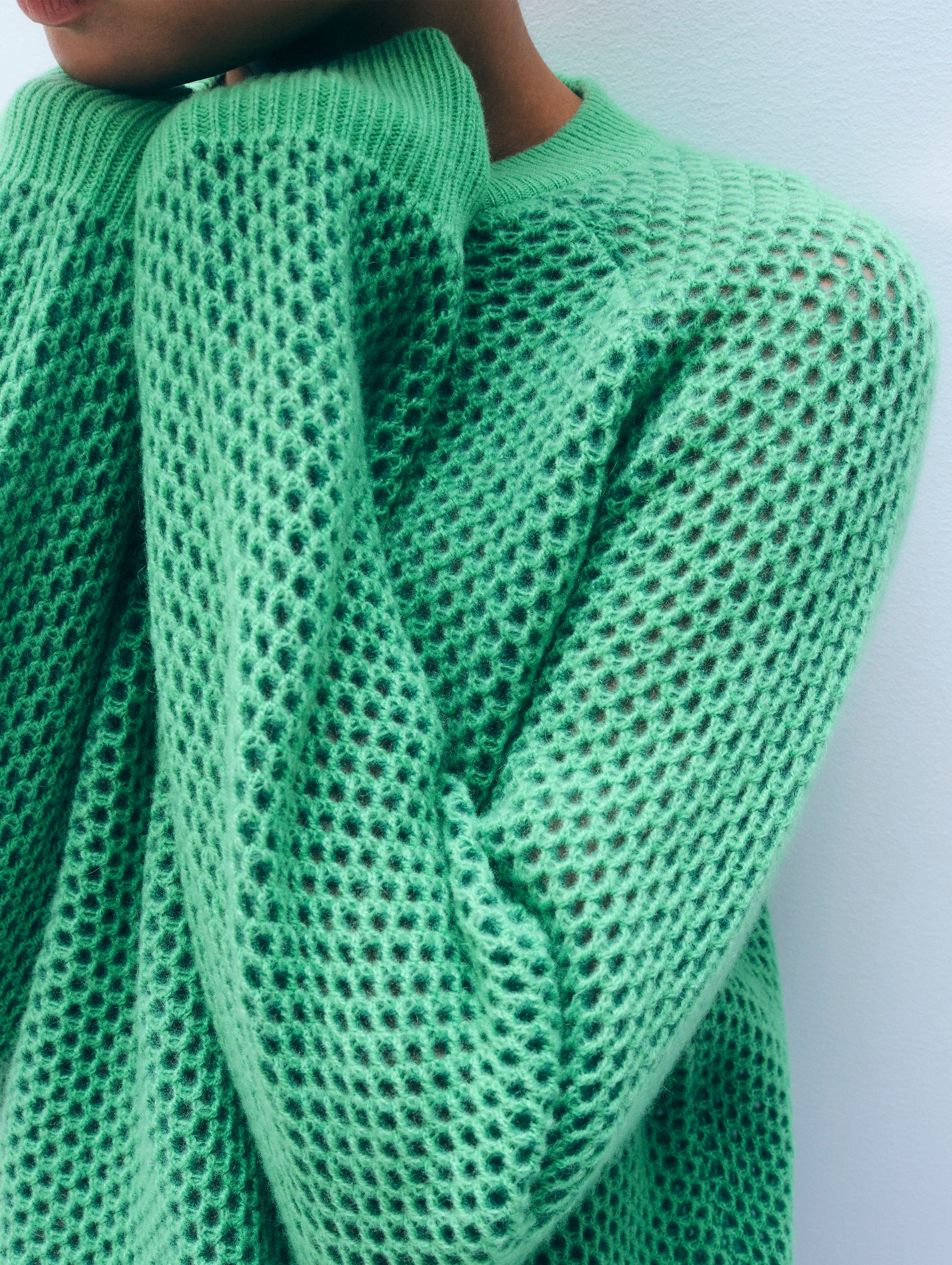 Cashmere Mesh Sweatshirt | Retro Green