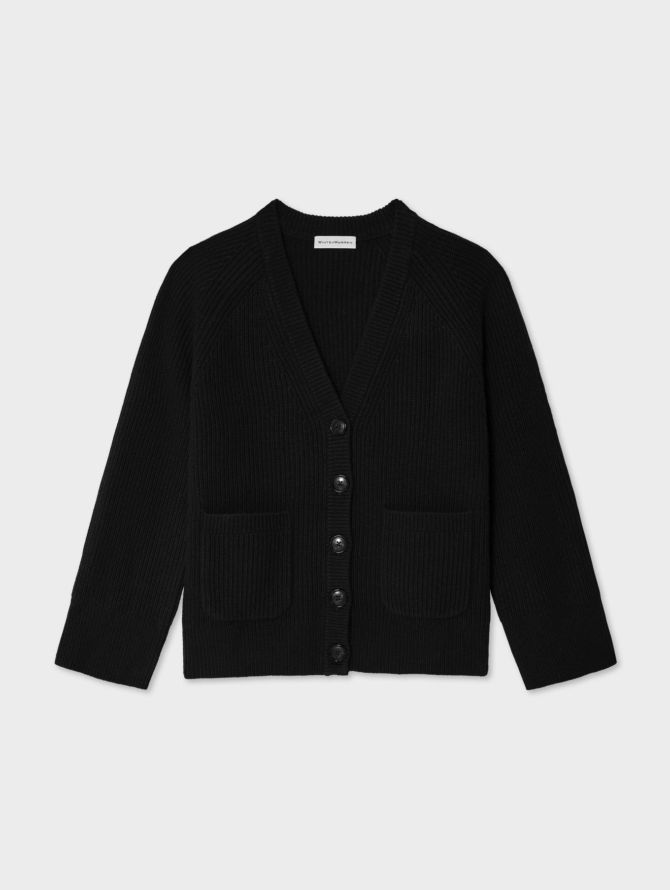 Merino Cashmere Ribbed Boyfriend Cardigan