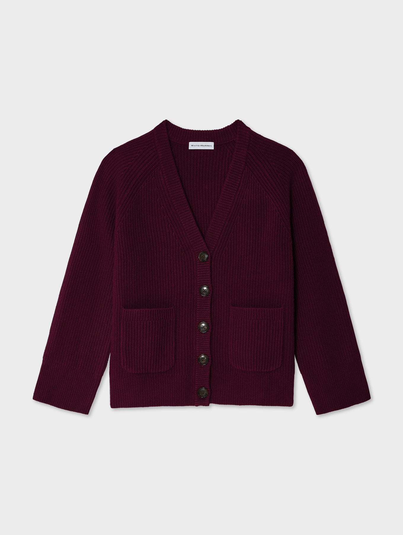 Merino Cashmere Ribbed Boyfriend Cardigan