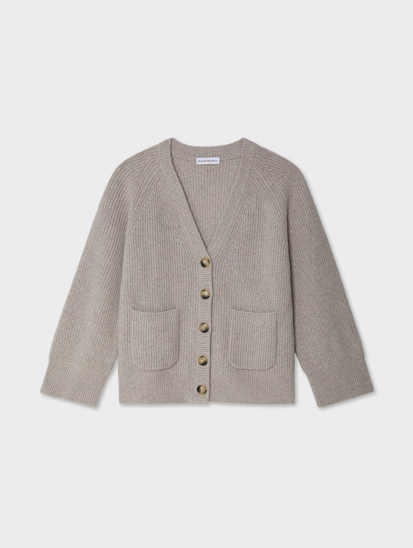 Merino Cashmere Ribbed Boyfriend Cardigan