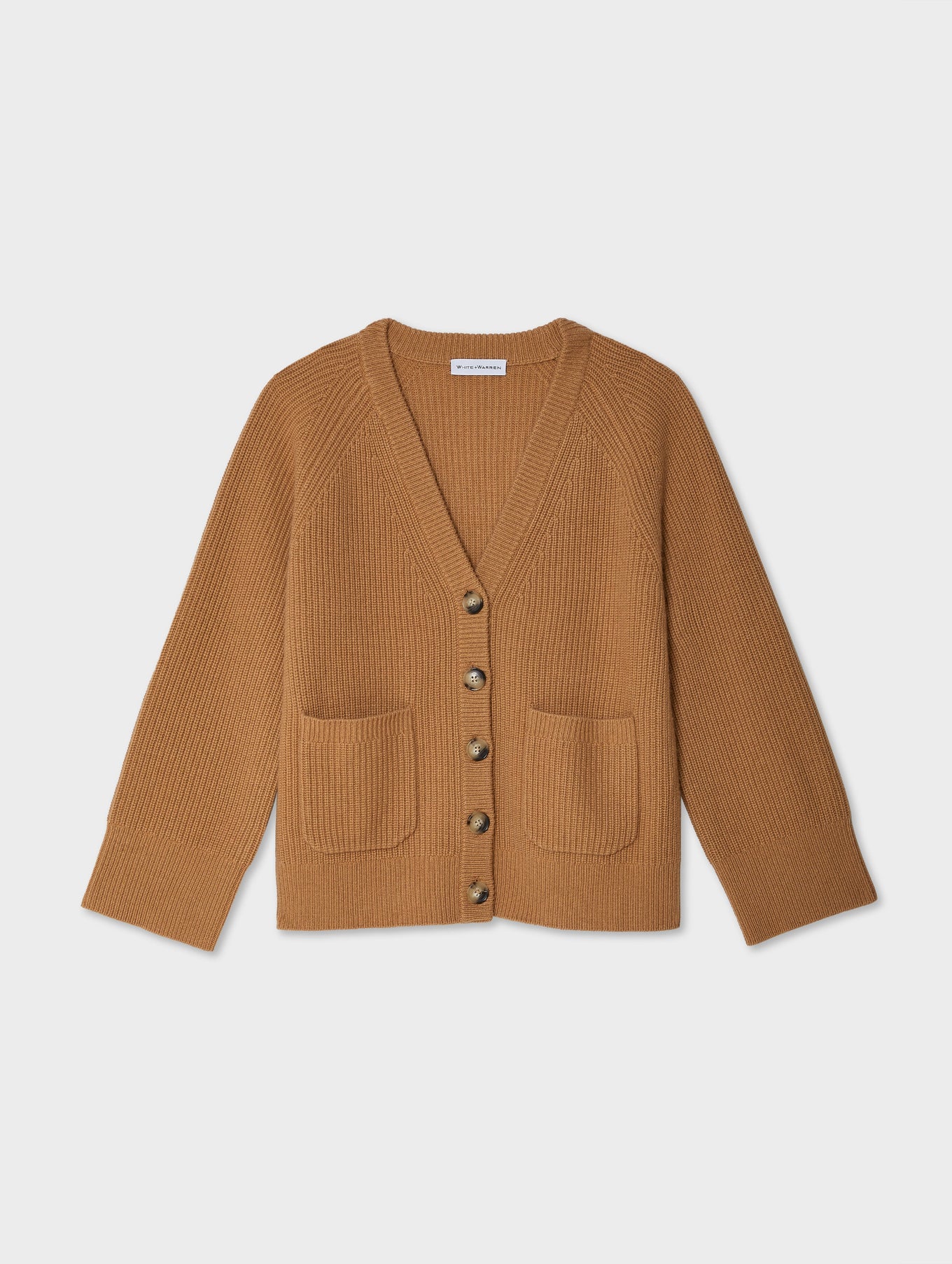 Merino Cashmere Ribbed Boyfriend Cardigan