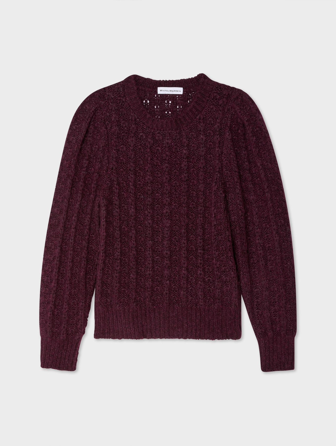 Plush Alpaca Blend Pointelle Crewneck