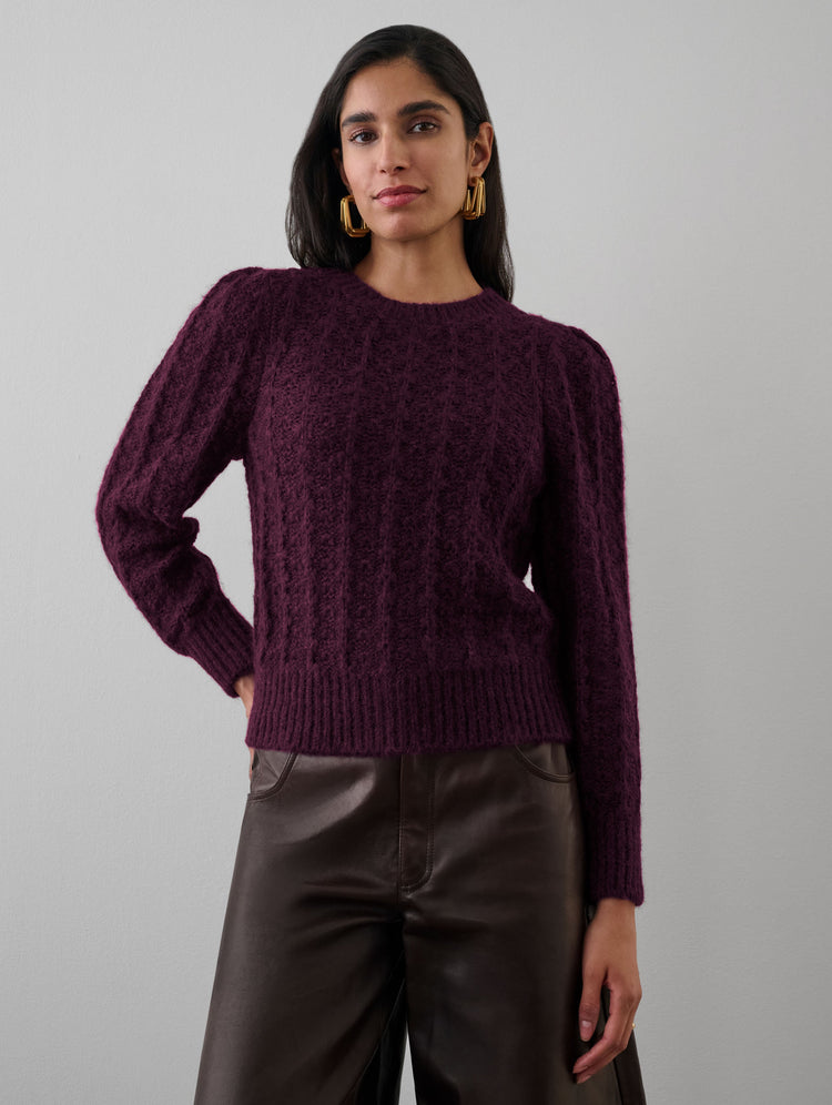 Plush Alpaca Blend Pointelle Crewneck