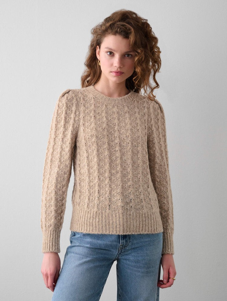 Plush Alpaca Blend Pointelle Crewneck